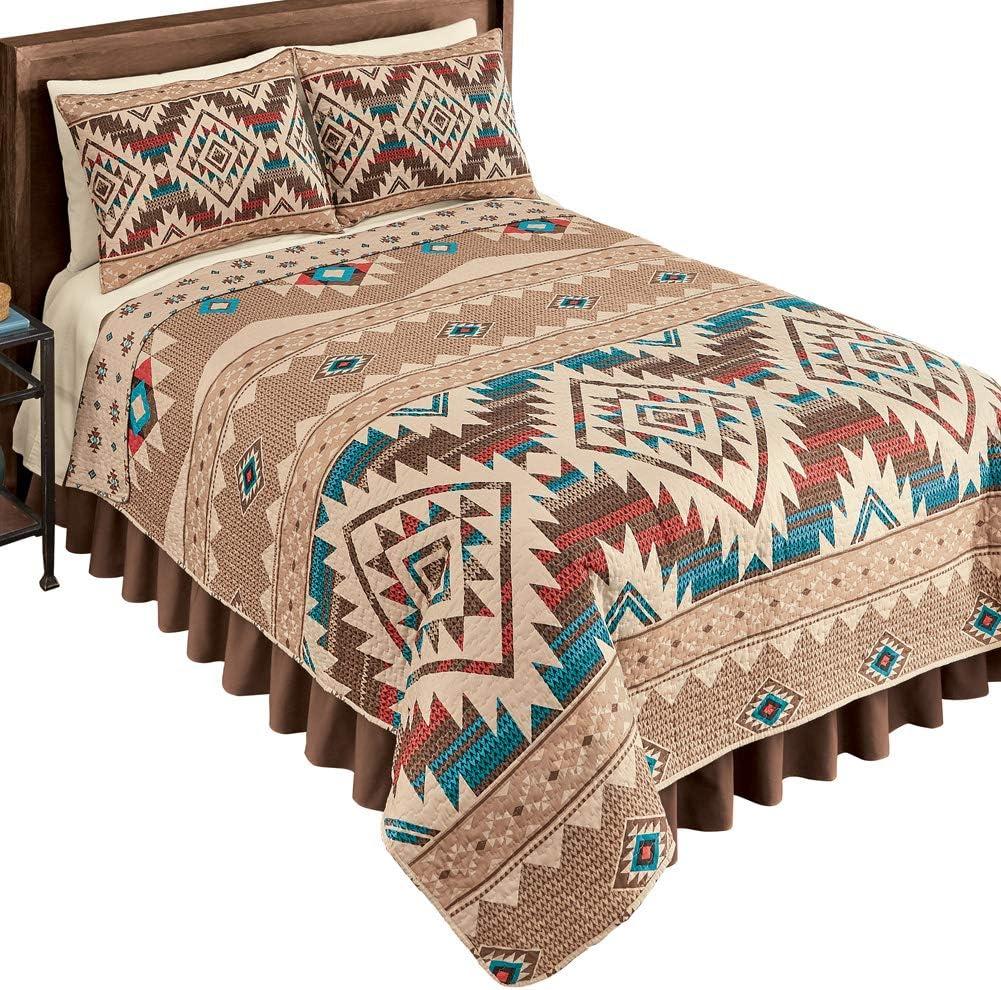 Collections Etc Reversible Southwest Geometric Aztec Quilt Twin Multi Unisex