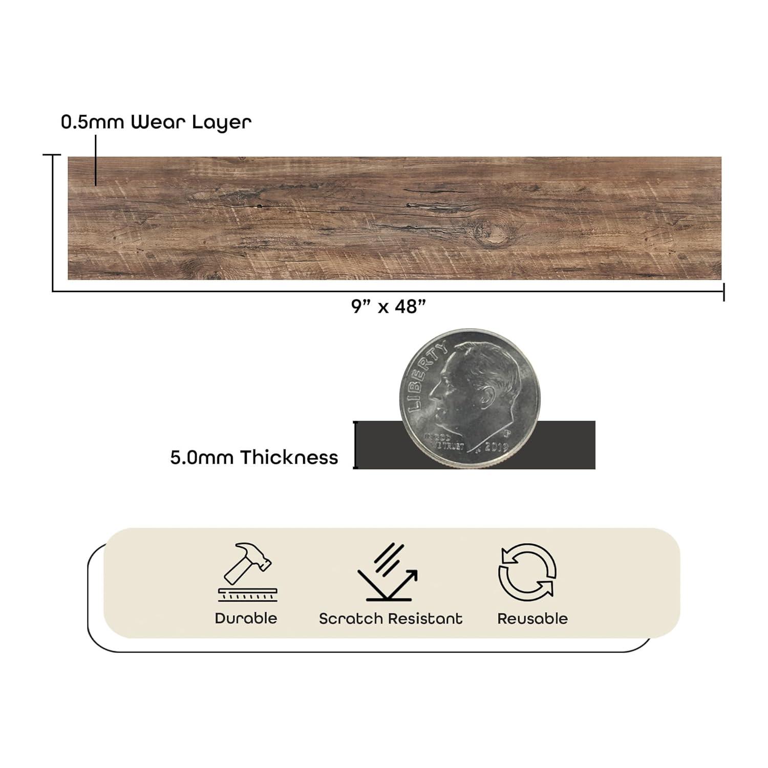 Achim Importing Co Flex Flor™ Looselay 5mm Thick 9'' W x 48'' L Vinyl Plank