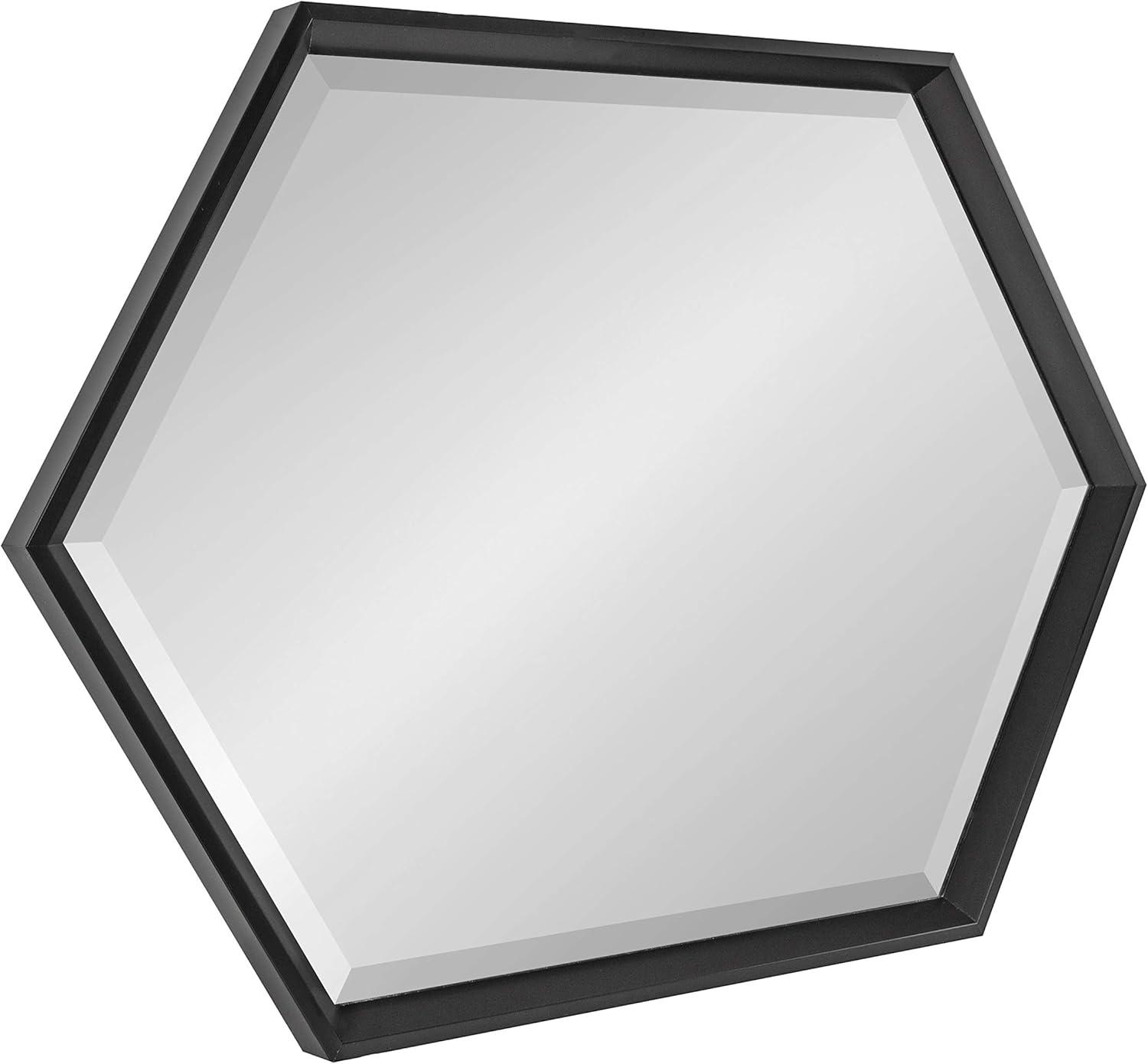 22" x 26" Calder Hexagon Wall Mirror Black - Kate & Laurel All Things Decor: Modern Style, No Assembly, Wall Mounted