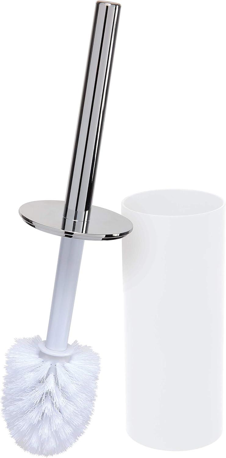 White Soft Touch Toilet Brush with Holder Set