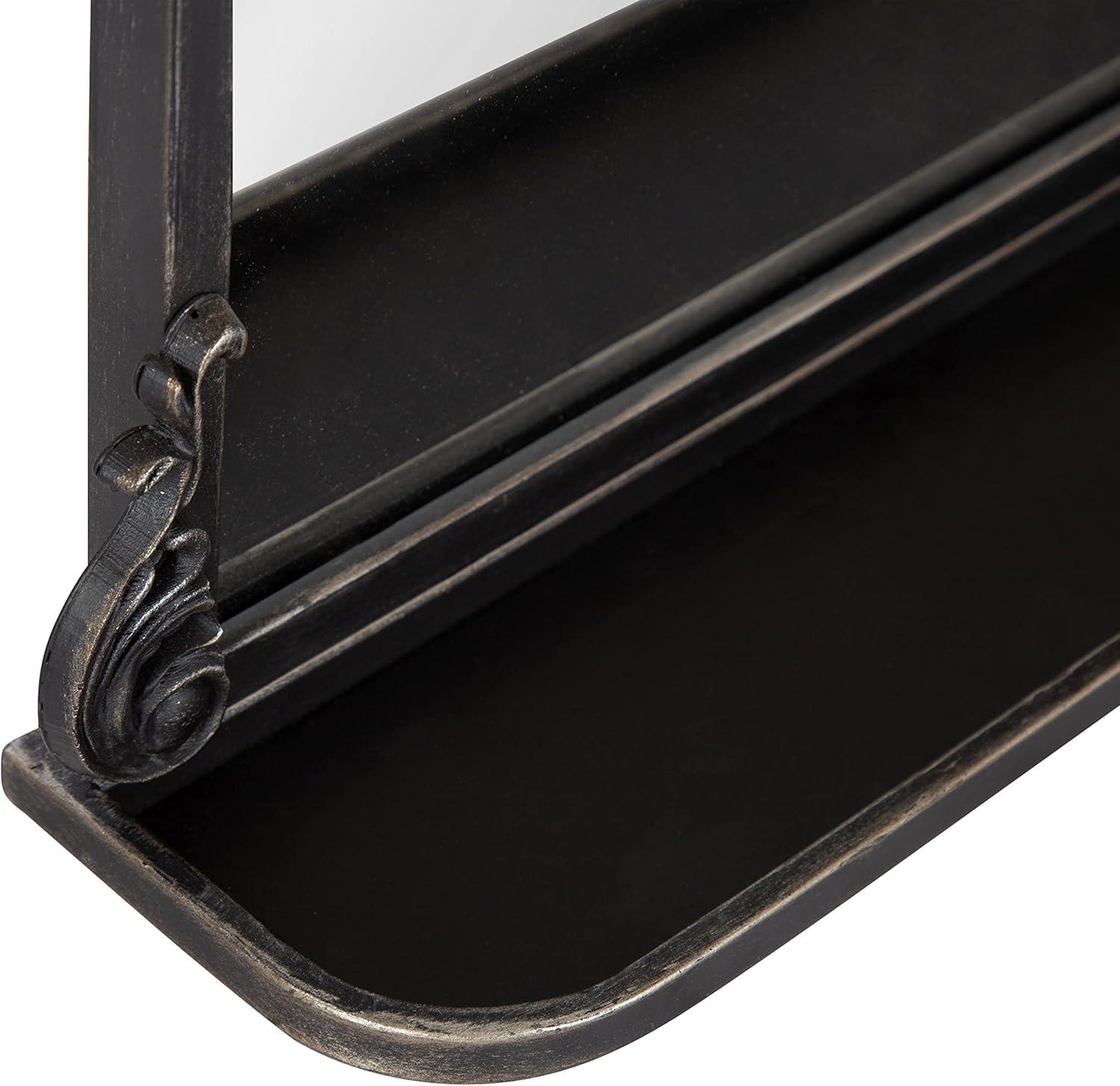 Kate and Laurel Arendahl Functional Mirror with Shelf - Black, 21x32