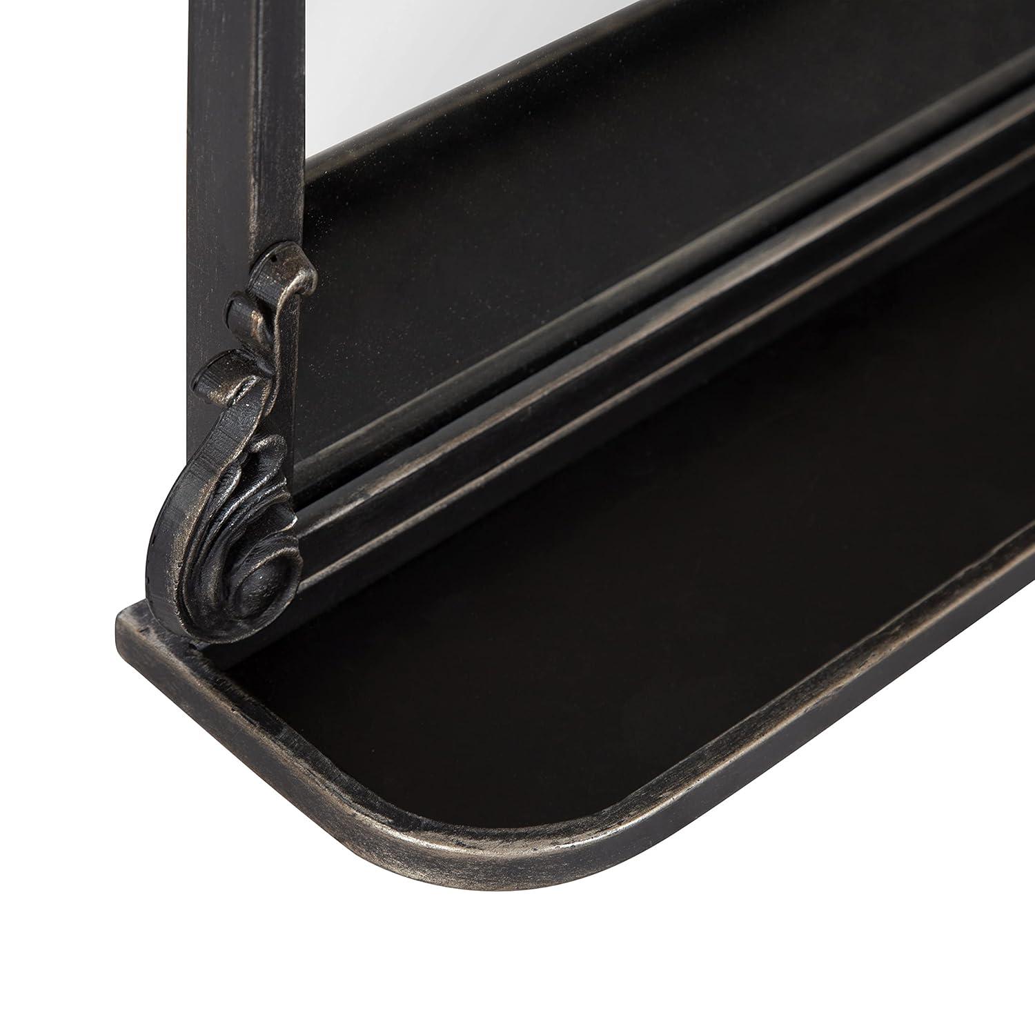 Kate and Laurel Arendahl Functional Mirror with Shelf - Black, 21x32