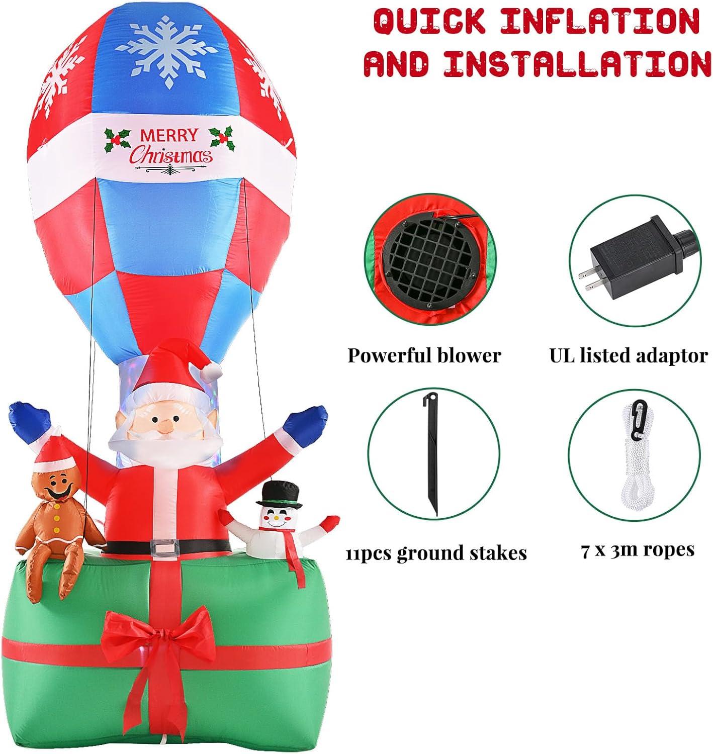 8 FT Halloween Inflatables Clown Outdoor Decorations with Dynamic Flame Projector Light, Halloween Blow Up Yard Decorations with LEDs for Outside Party Garden Lawn Decor