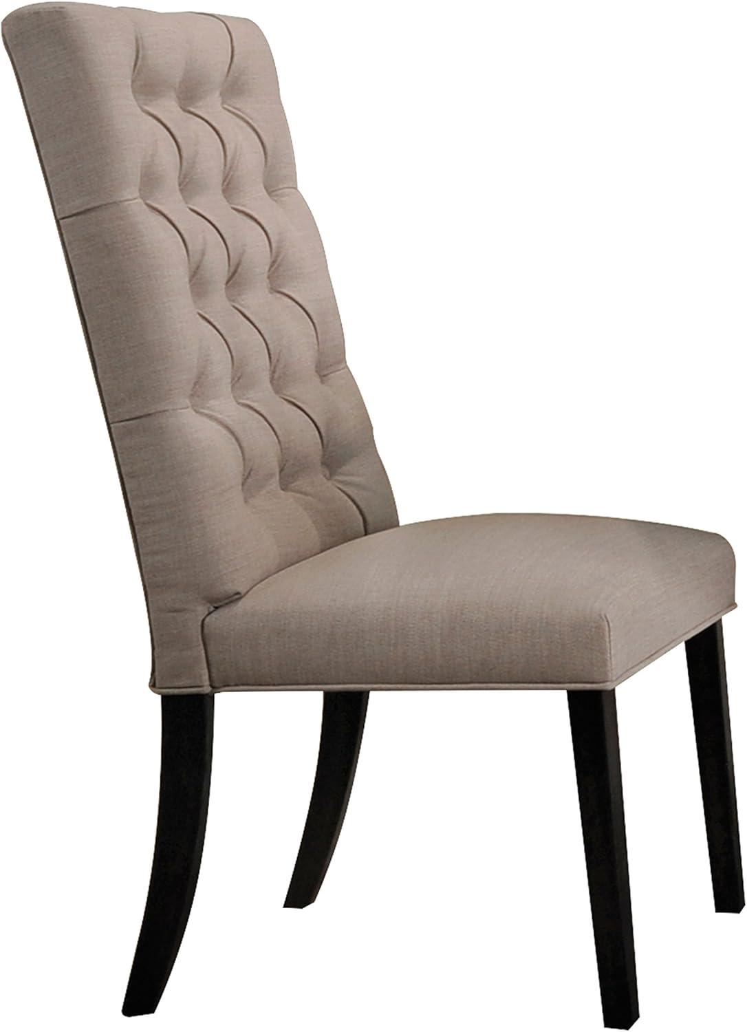 JINS&VICO Side Chair (Set-2) in Tan Linen & Vintage Black