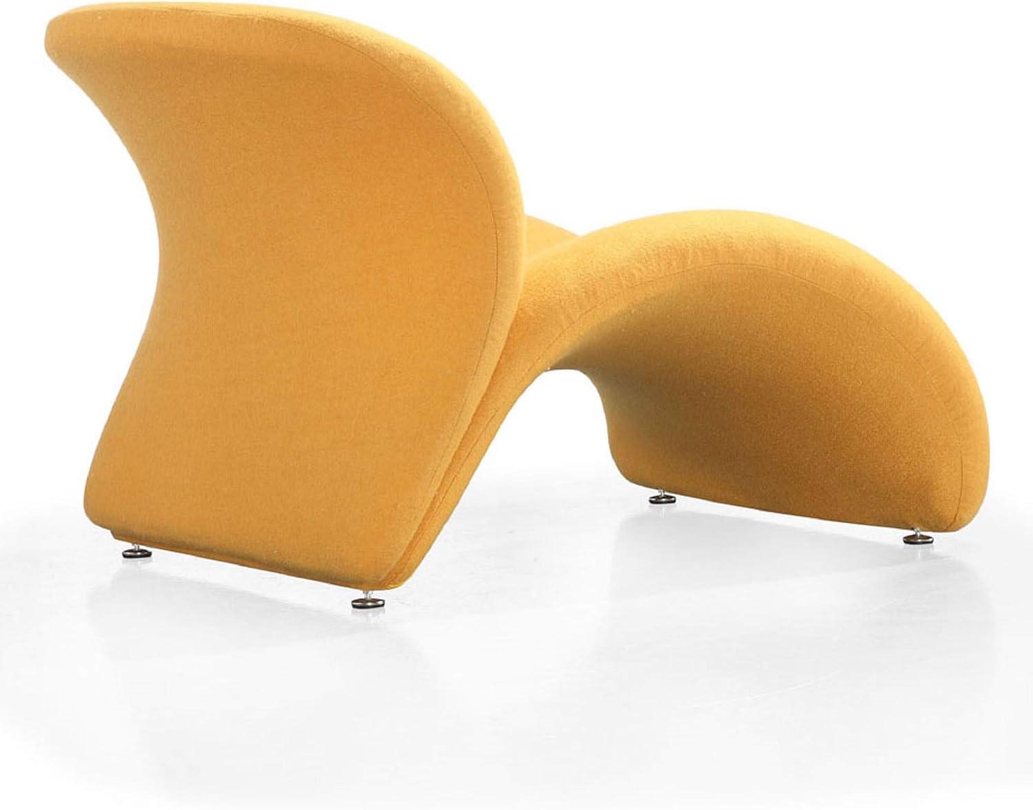 Rosebud Yellow Wool Blend Accent Chair