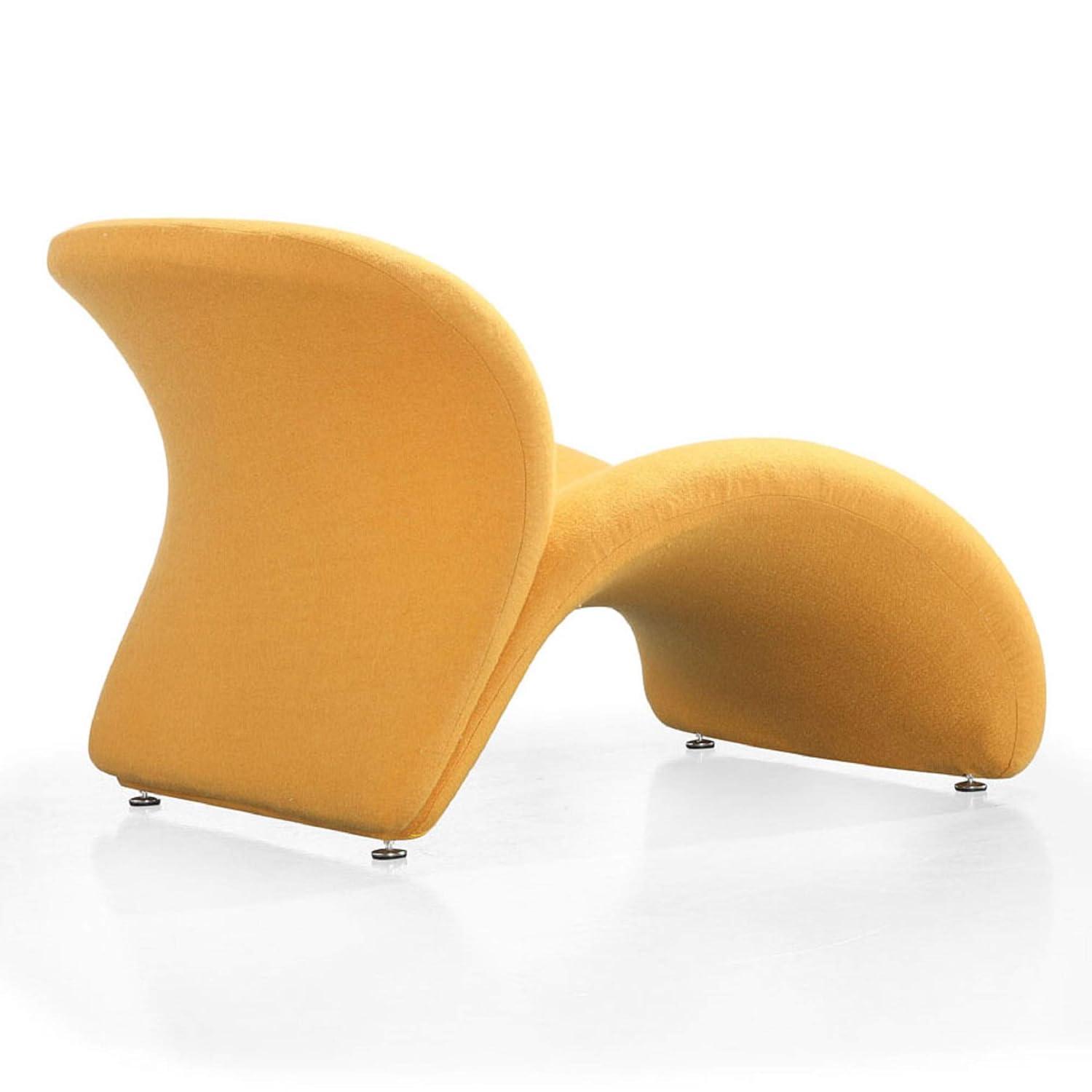 Rosebud Yellow Wool Blend Accent Chair