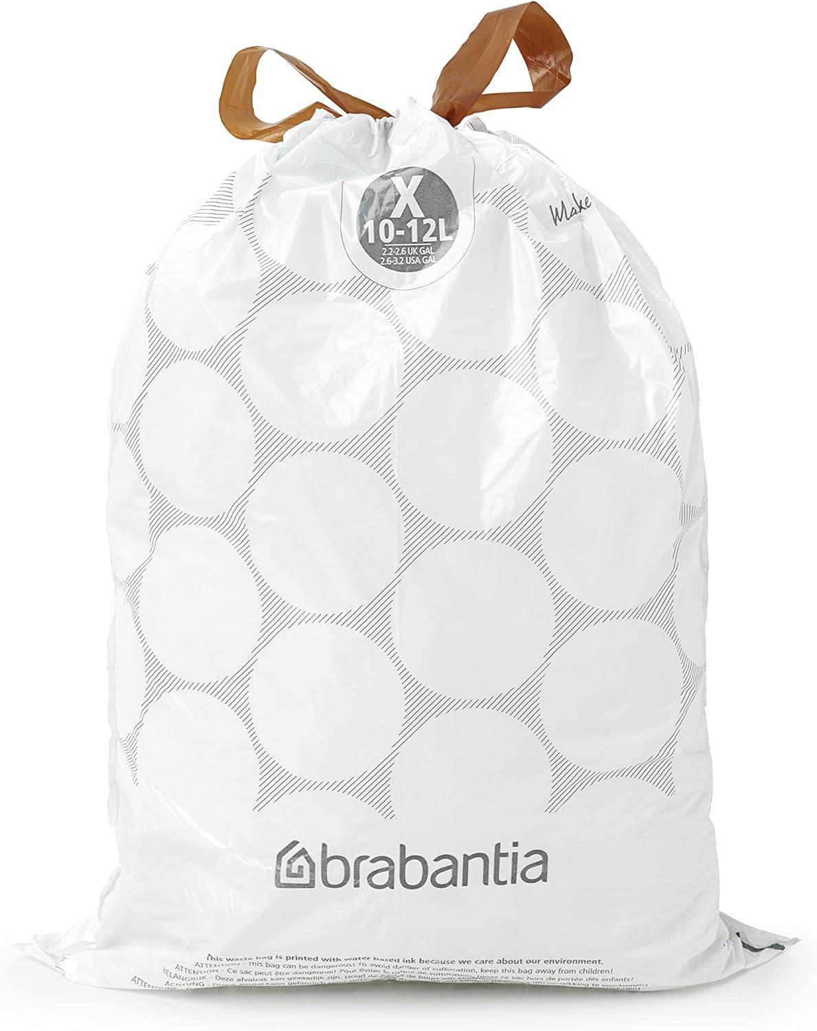Brabantia PerfectFit Trash Bags, Code X, 2.6-3.2 Gallon, 200 Count