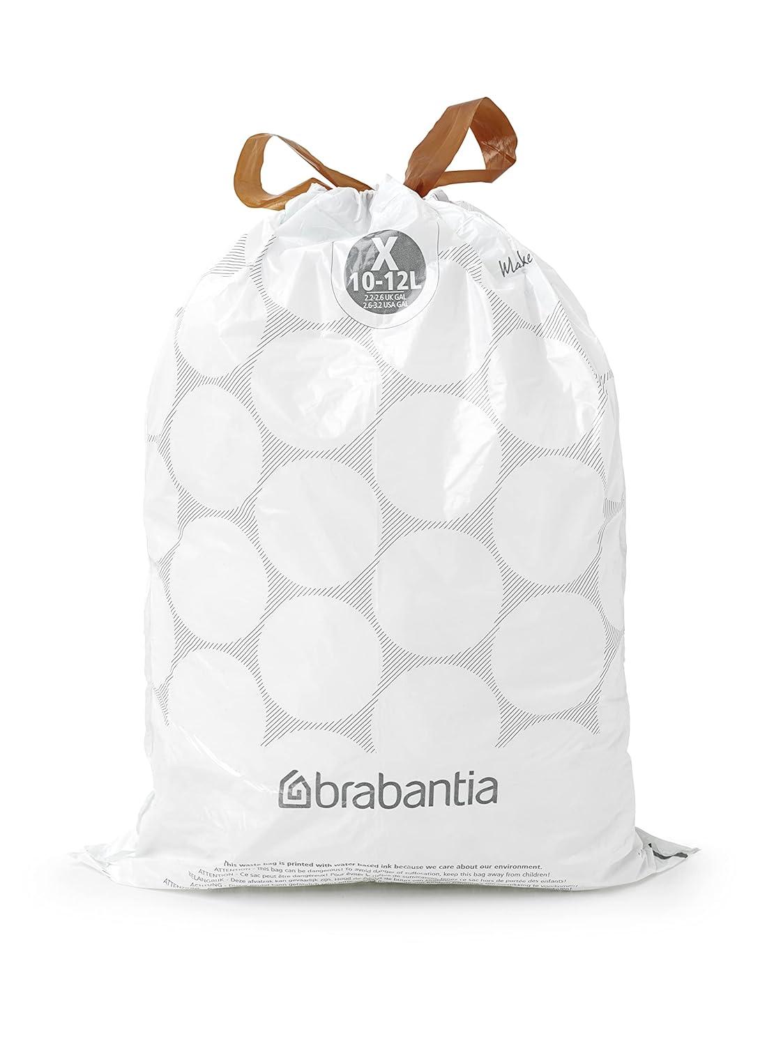 Brabantia PerfectFit Trash Bags, Code X, 2.6-3.2 Gallon, 200 Count