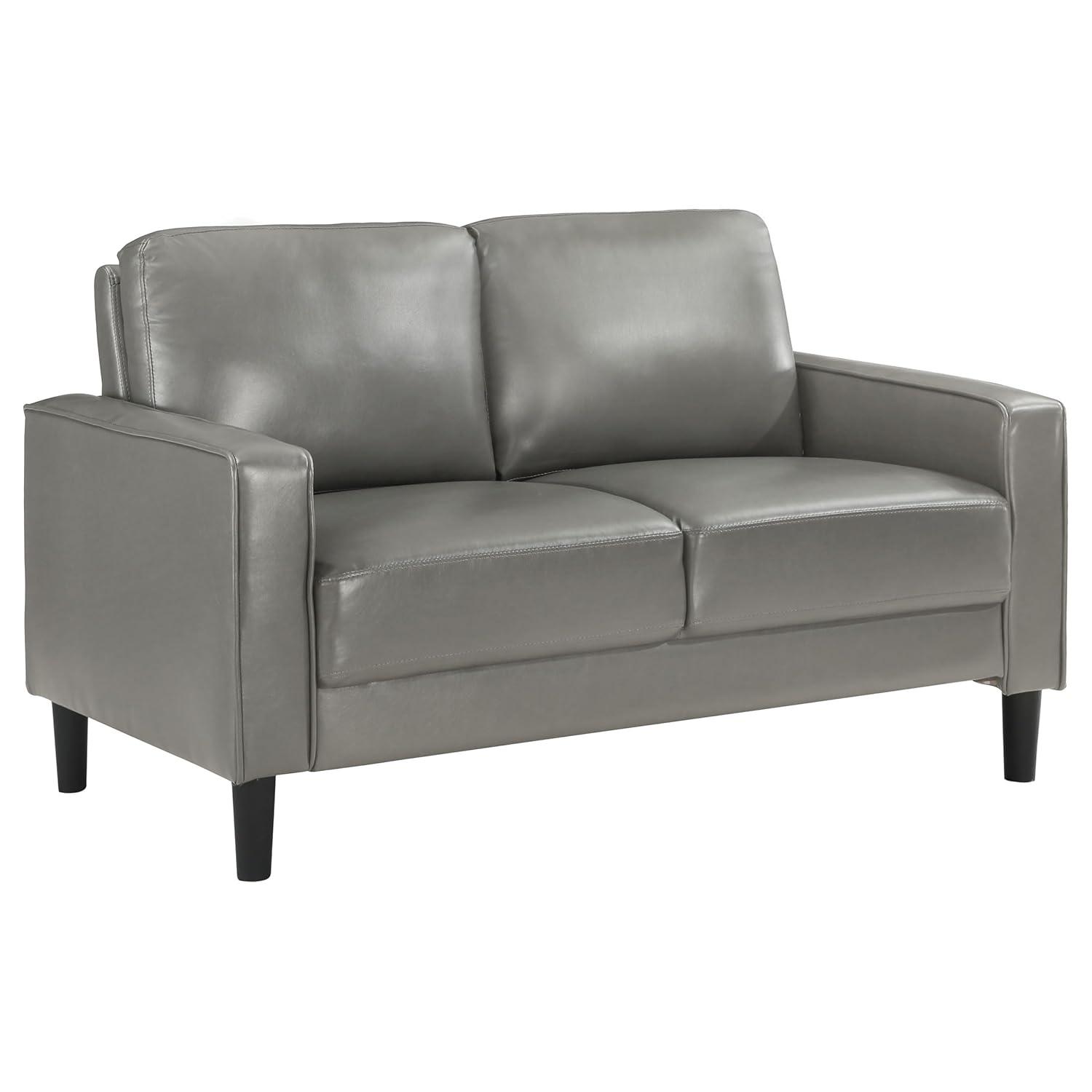 Alma Ruth 3-Piece Upholstered Track Arm Sofa Set Grey