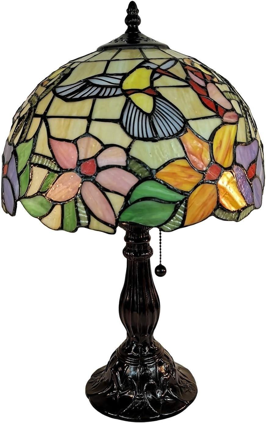 Amora Lighting  19 in. Tiffany Style Hummingbird Design Table Lamp