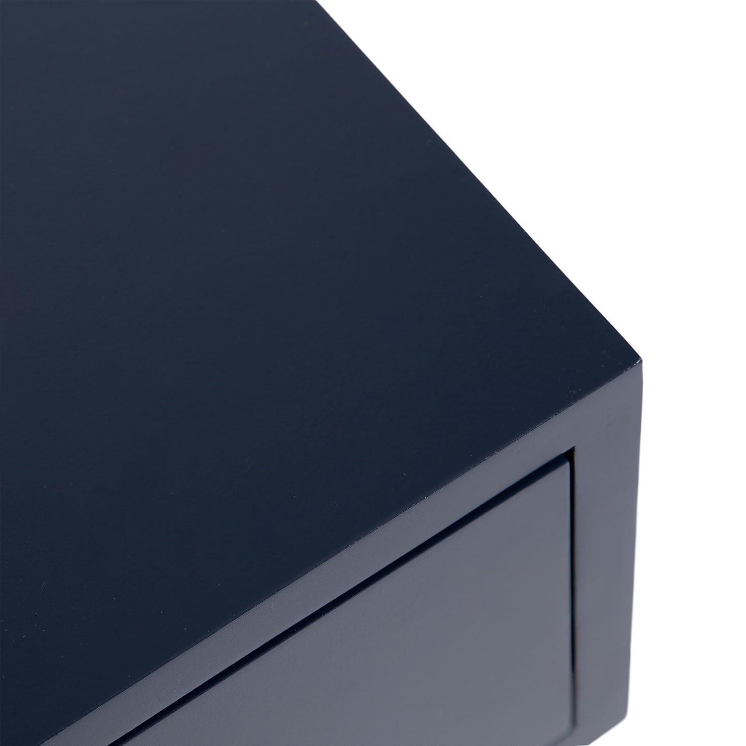 Kate and Laurel Decklyn Square MDF Tea Table, 11.75x11.75x30, Navy Blue