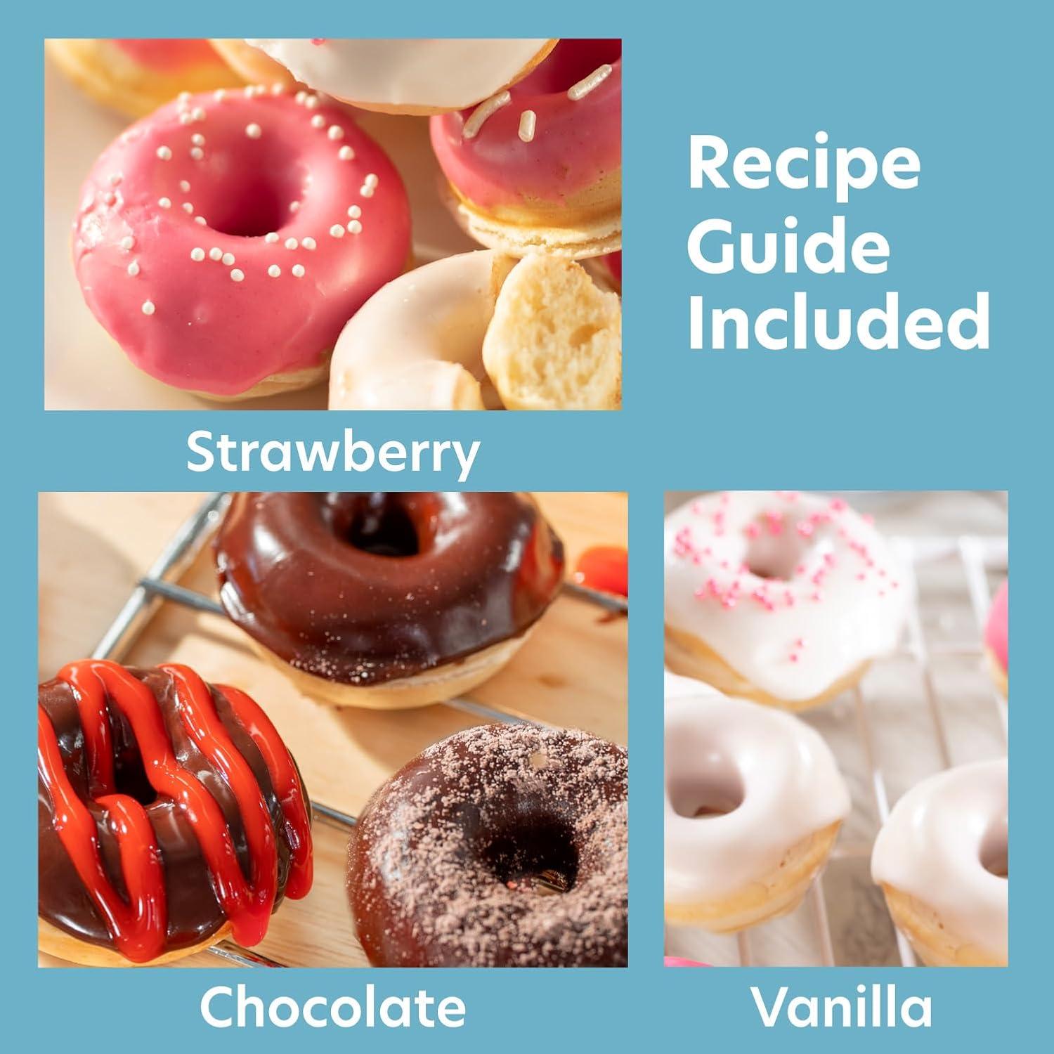 CucinaPro Mini Donut Maker- Electric Non-Stick Surface Makes 7 Small Doughnuts- Unique Baking Activity for Adults, Brunch or Dessert