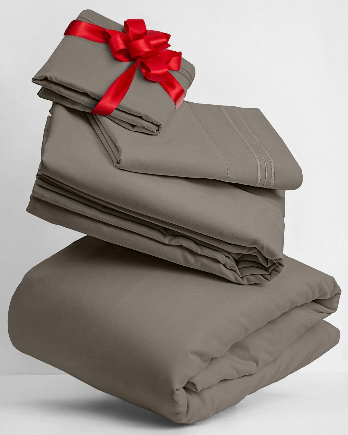 Taupe Full Deep Pocket Microfiber Sheet Set