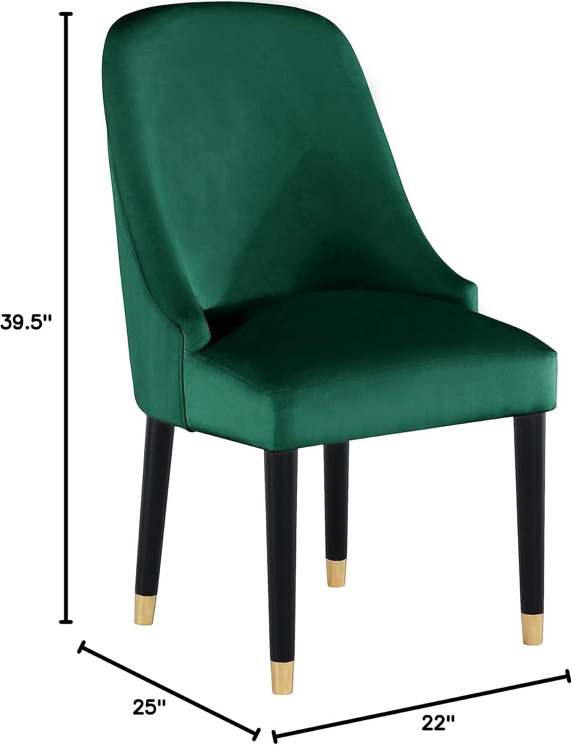 Meridian Furniture Omni Green Velvet Dining Chair with Black Legs (Set of 2)