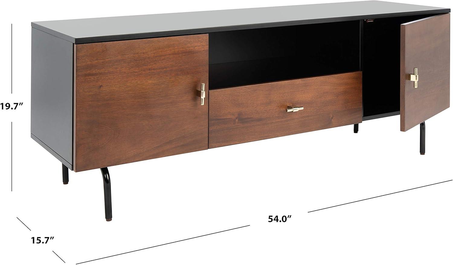 Luxurious Mahogany and Black Walnut 58" TV Stand with Cabinet