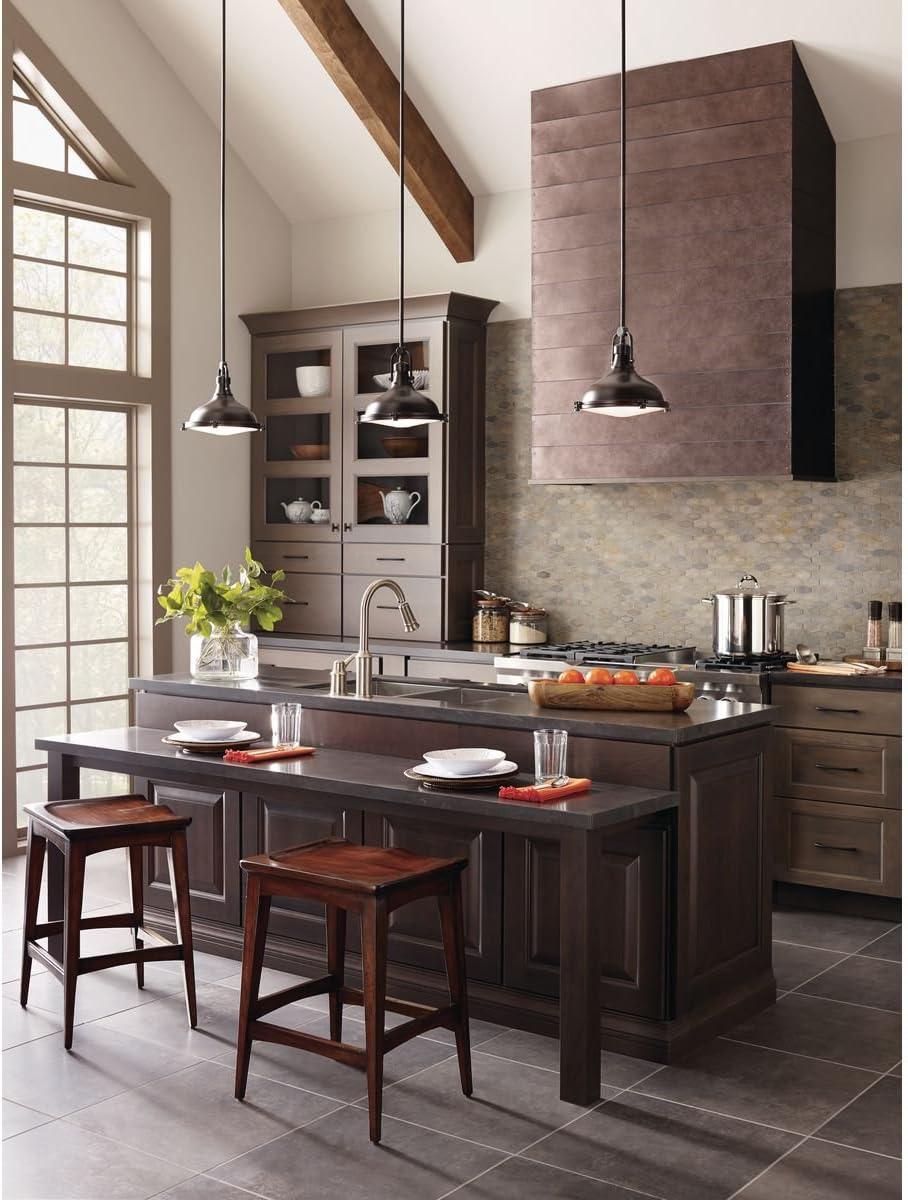 Progress Lighting, Fresnel, 1-Light Pendant, Oil Rubbed Bronze, Prismatic Glass Shade
