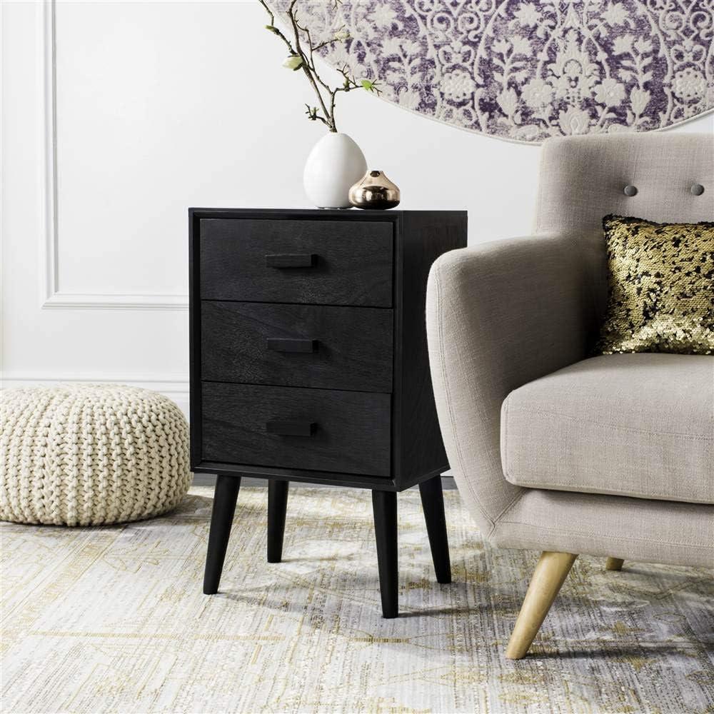 Pomona 3 Drawer Accent Table - CHS5700 - Black - Safavieh