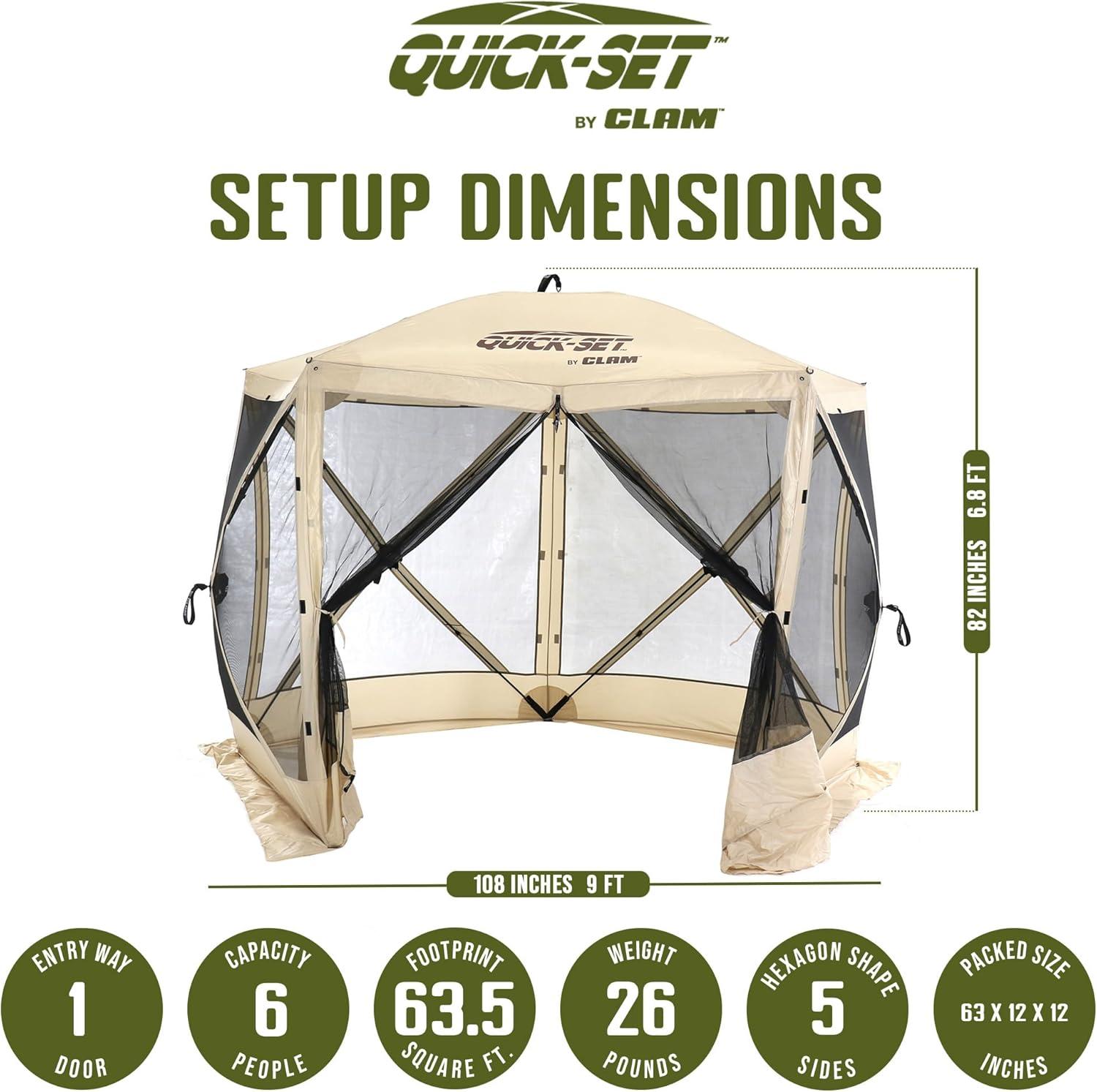 Clam CLAM Quick-Set Portable Outdoor Camping Canopy Shelter