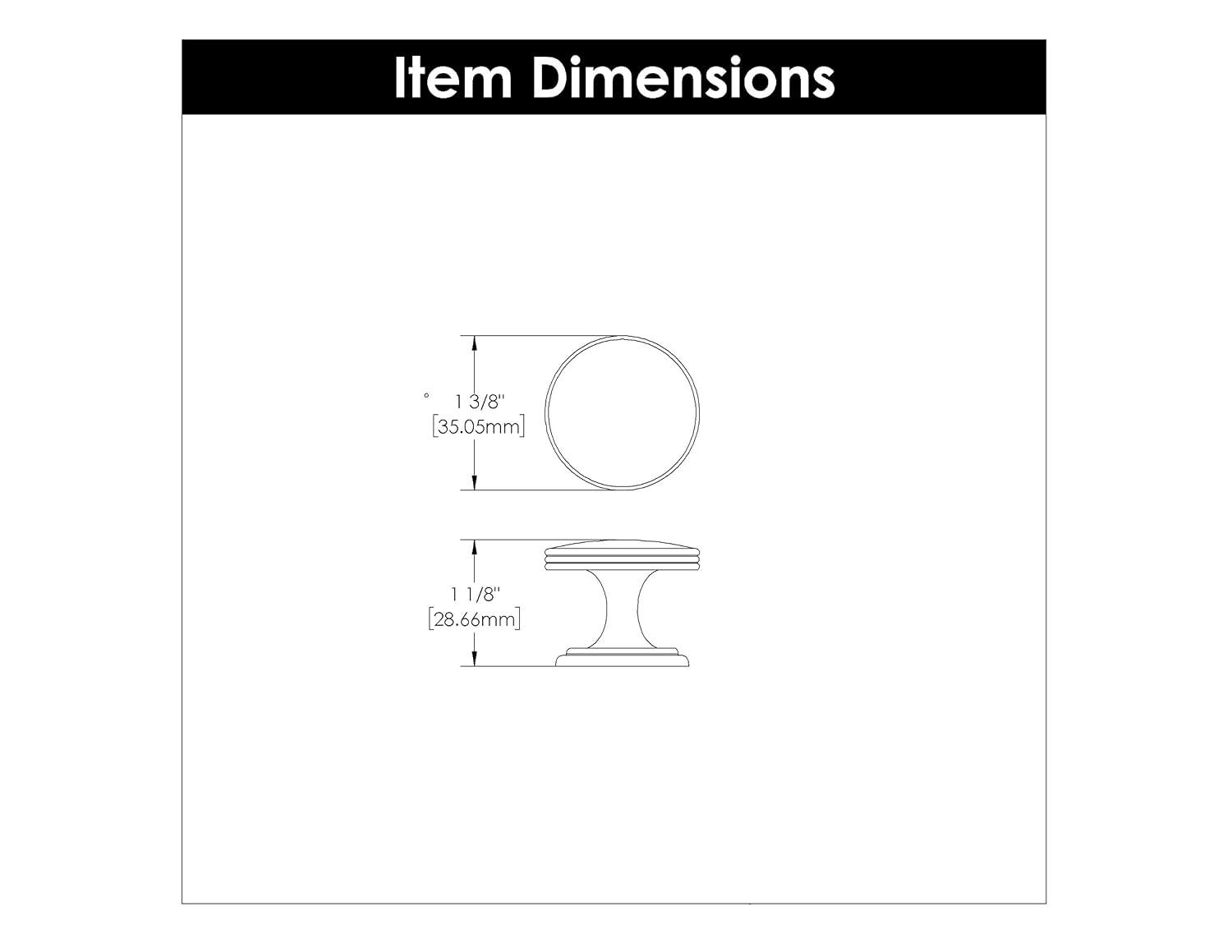 Hickory Hardware P2142-SS American Diner Transitional Door Handle - 1 Pack Round 1-3/8 Inch Cabinet Knob - Hardware for Doors & Dresser Drawers - Zinc Material Door Knob Stainless Steel Finish