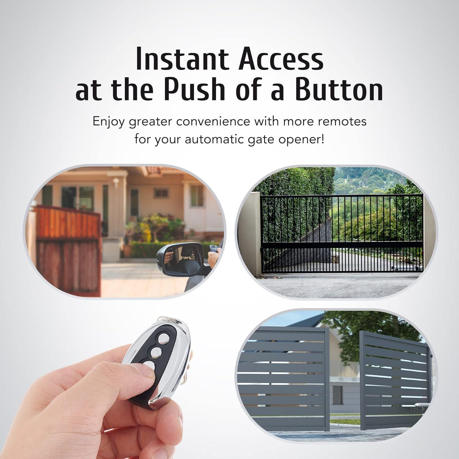 CO-Z Automatic Sliding Gate Opener Remote Control, Electric Rolling Driveway Gate Opener Closer Security Kit Remote (1x Backup Key)