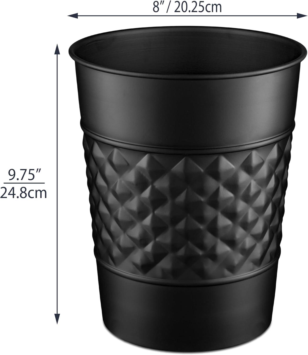 Monarch Abode Geometric Embossed Metal 1.7 Gallon Waste Basket