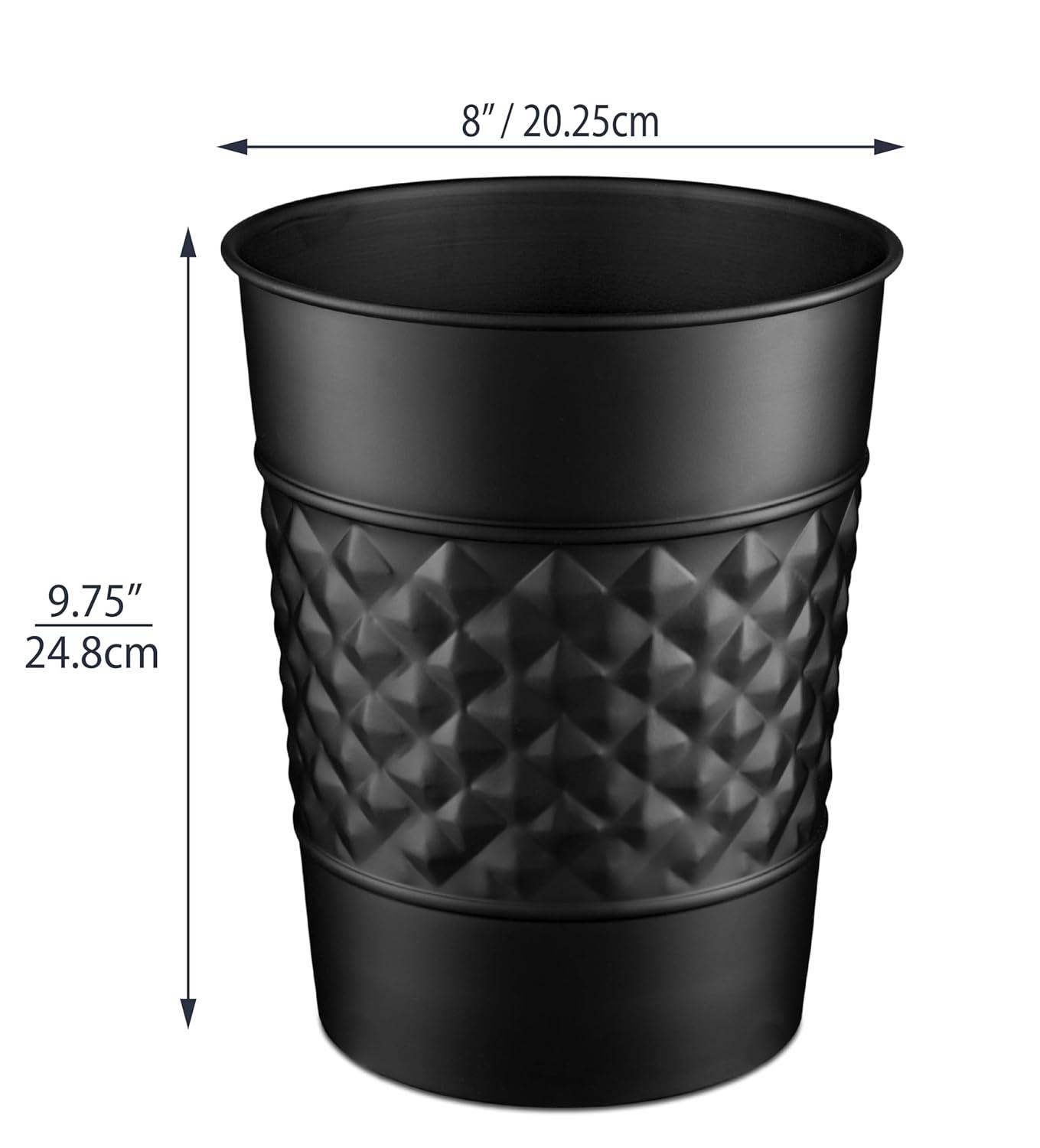 Monarch Abode Geometric Embossed Metal 1.7 Gallon Waste Basket
