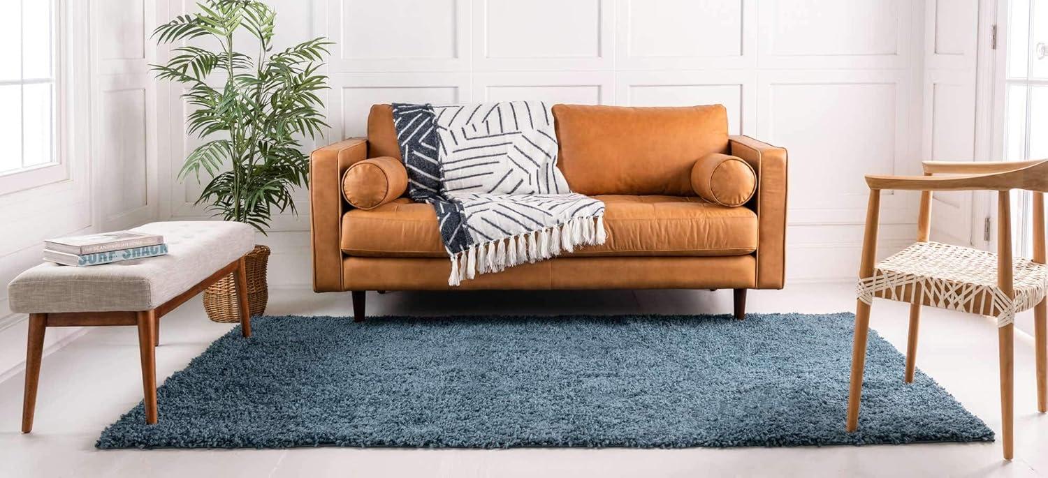 Unique Loom 3' 3 x 5' 3 Davos Shag Marine Blue Area Rug