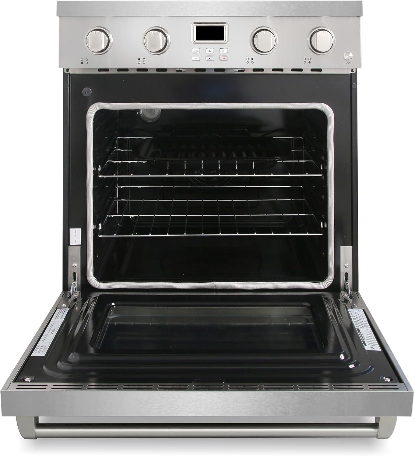 30 in. 4.8 cu. ft. Electric Range with 4-Burner Glass Cooktop and Convection Oven in Stainless Steel