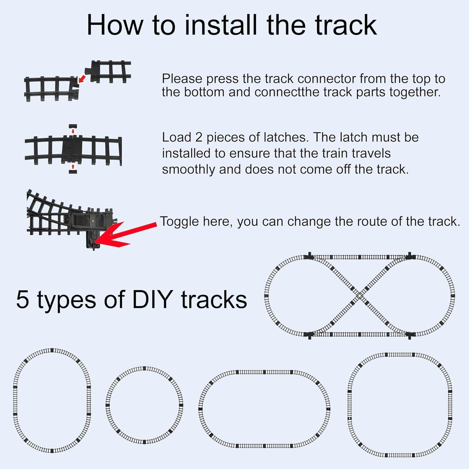 Train Set for Kids Remote Control Christmas Train Toys w/Steam Locomotive,Passenger Carriage & Luxury Tracks, Electric Trains w/Realistic Smoke,Sounds & Lights, Birthday Gift for Boys Girls 3 4 5 6 7