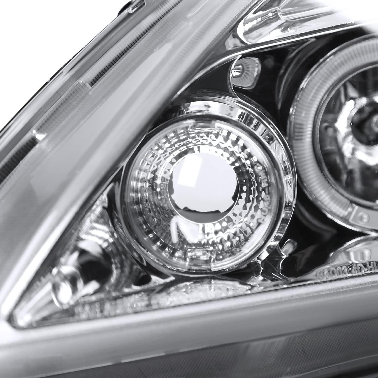 Spec-D Tuning  Halo LED Projector Headlights for 03 to 07 Honda Accord- Chrome - 10 x 25 x 26 in.