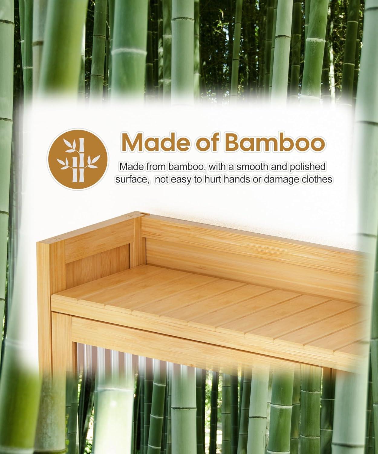 Latitude Run® Over The Toilet Storage Cabinet With Acrylic Door Panel And Paper Towel Drawer, Bamboo Space Saver Shelf, Bathroom Organizer Rack