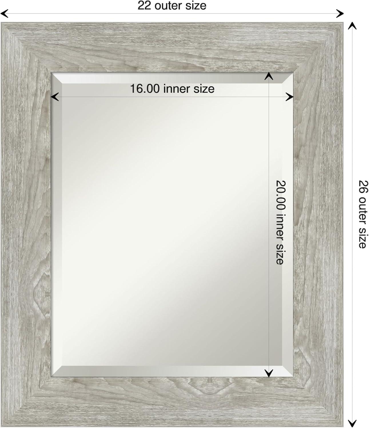 Dove Graywash Framed Bathroom Vanity Wall Mirror - Amanti Art