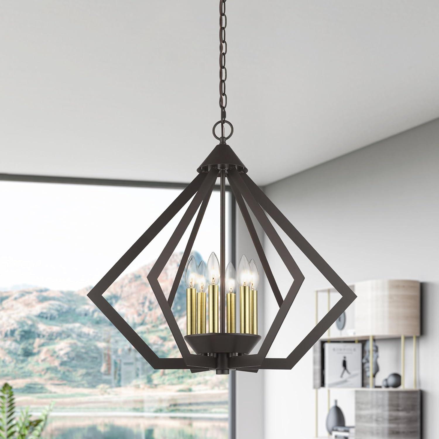 Livex Lighting Prism 6 - Light Chandelier in  Antique Brass