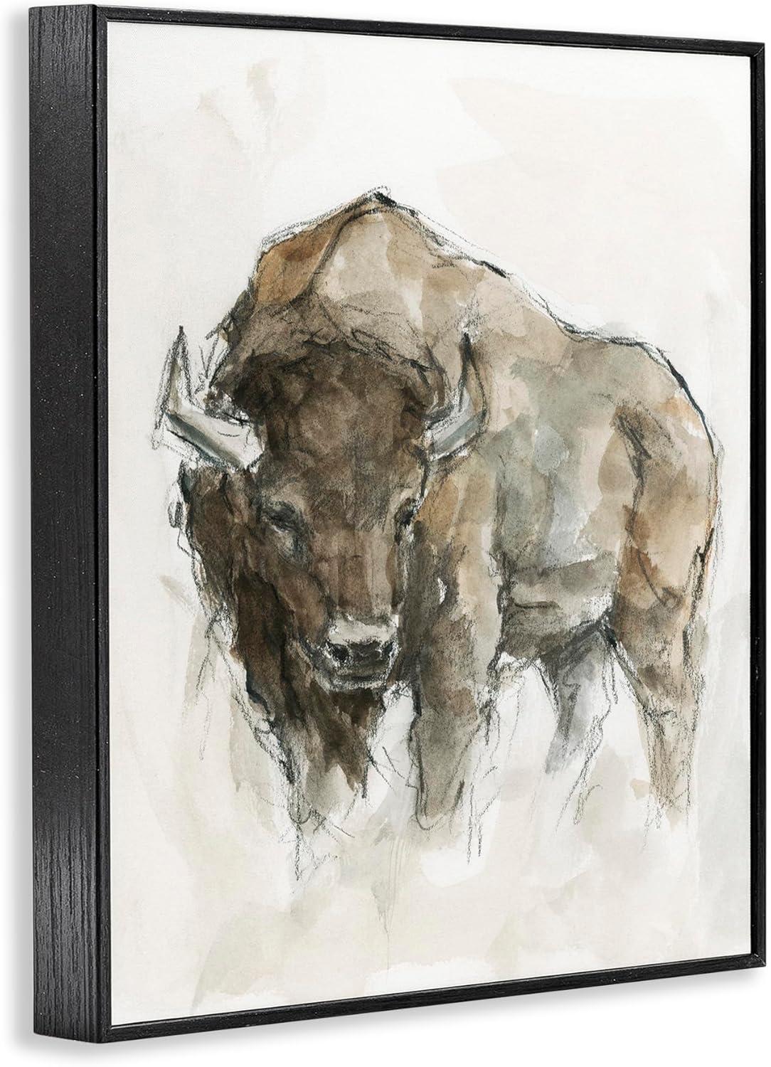 Stupell Industries Western American Buffalo Brown Country Animal