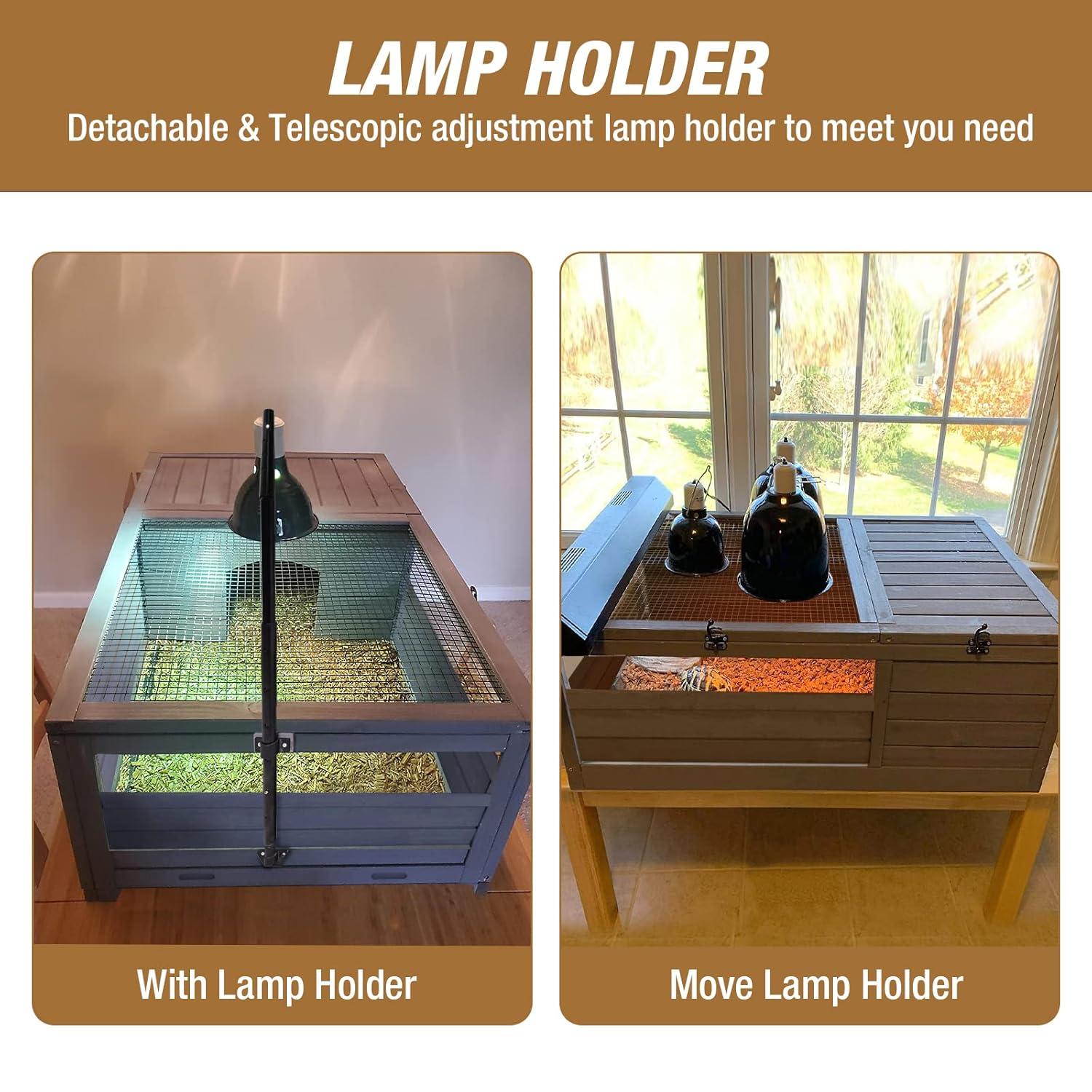 GUTINNEEN Tortoise Habitat Tortoise Enclosure with Lamp Holder, Metal, Large Reptile Cage for Turtles,Lizards and Other Small Animals,Indoor and Outdoor Use