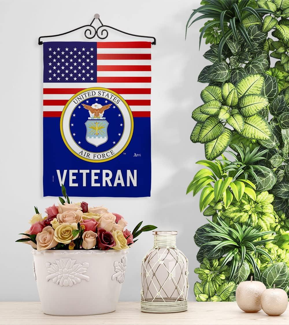 Americana Home & Garden G142616-BO 13 x 18.5 in. US Air Force Veteran Garden Flag with Armed Forces Double-Sided Decorative Vertical Flags House Decoration Banner Yard Gift