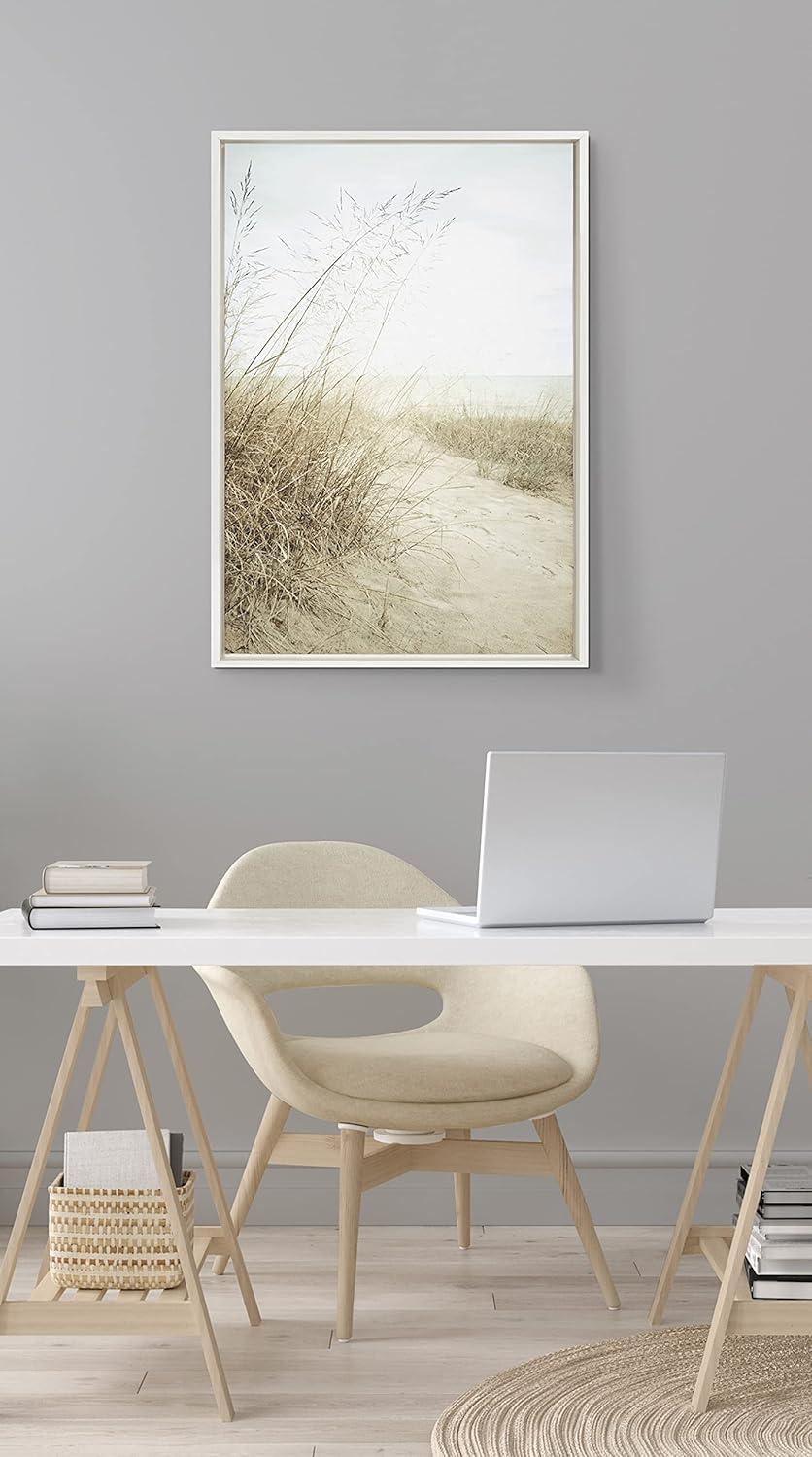 Sylvie Beach Grasses Framed Canvas by F2 Images - Kate & Laurel All Things Decor