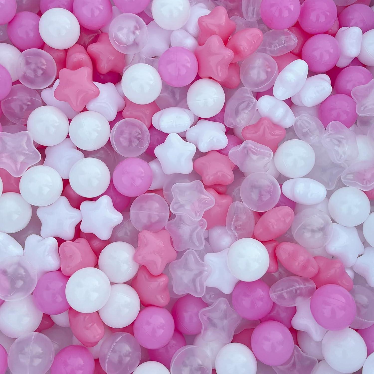 Anvazise 100Pcs Ball Pit Balls Thickened Eco-friendly Smooth Reusable Bite-resistant Hand-on Ability PE Material Macaron Color Pit Balls Kindergarten Toy