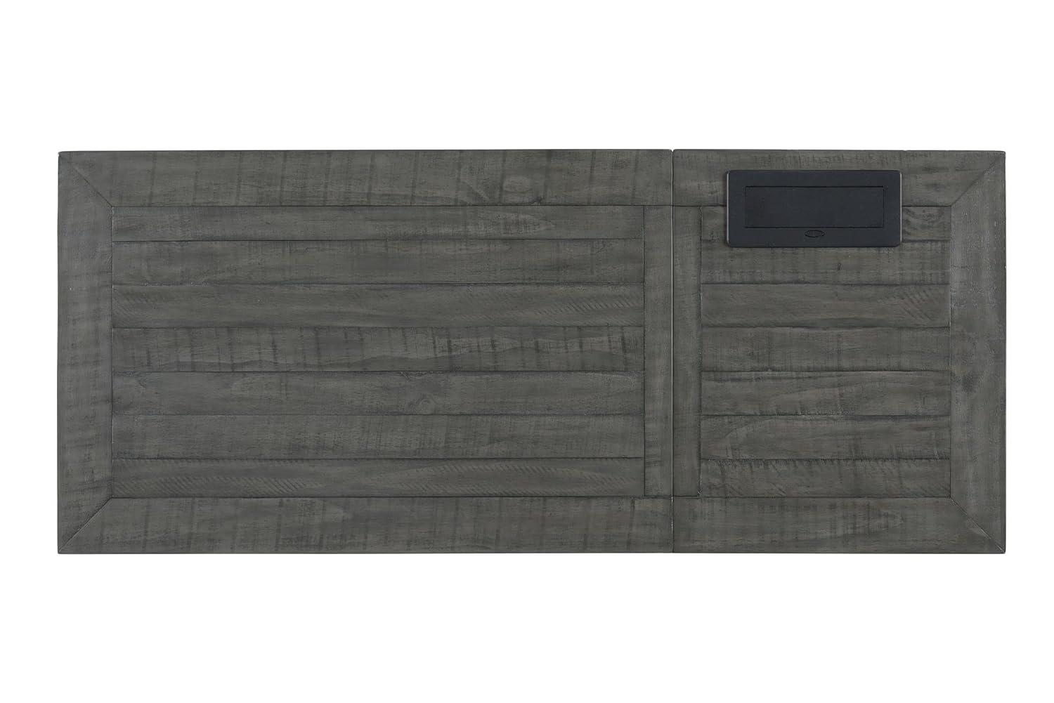 Martin Svensson Home Monterey 57" Lift-Top Desk with Fingerprint Lock, White Stain and Grey