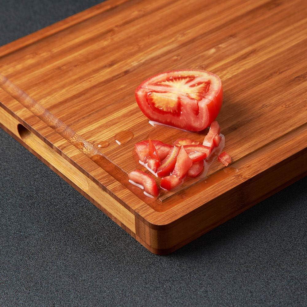 Large Bamboo Rectangular Cutting Board with Juice Grooves