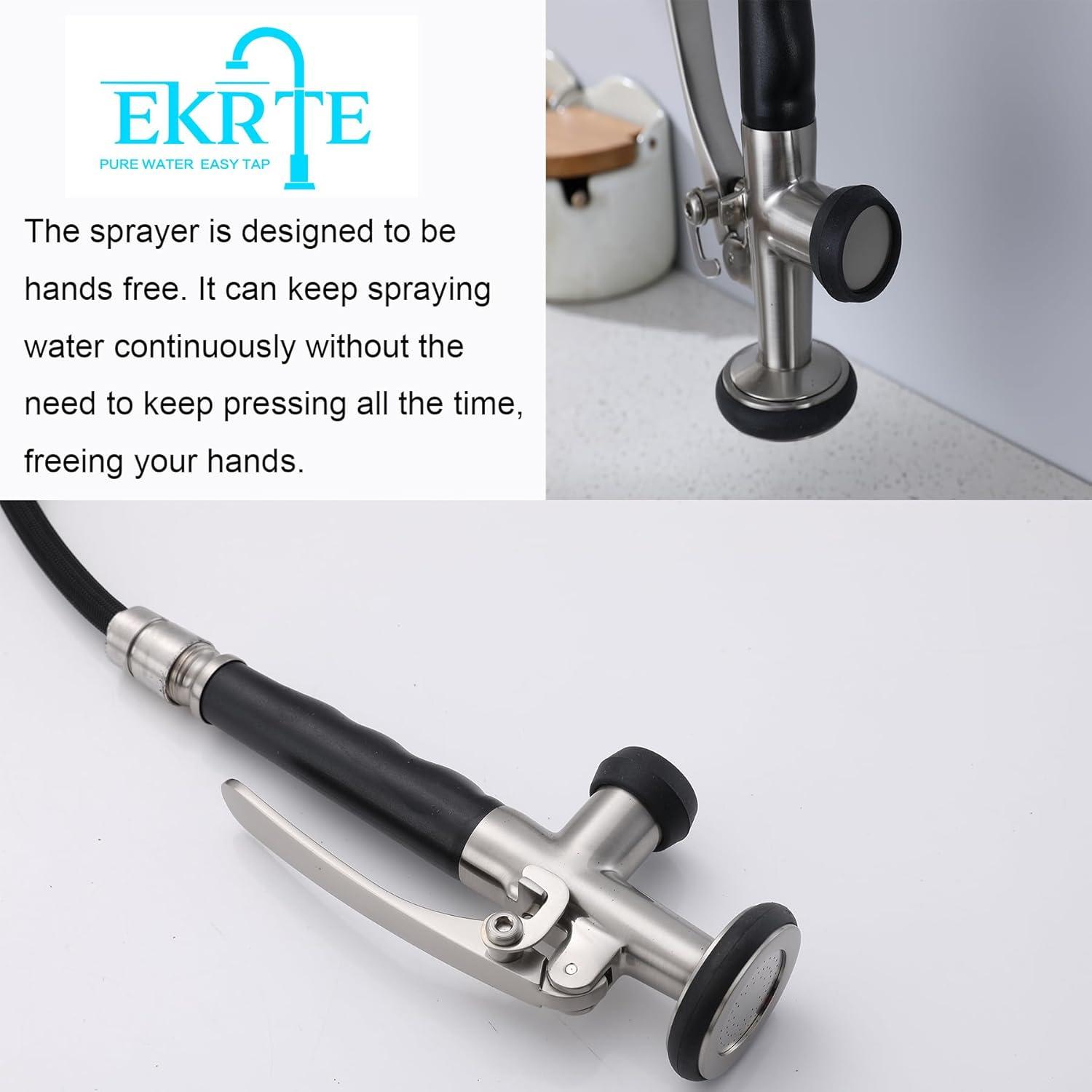 LOONGFIELD ASTARQ-W1932P172291 Kitchen Faucet Pull Down Sprayer Brushed Nickel,Single Handle Kitchen Sink Faucet