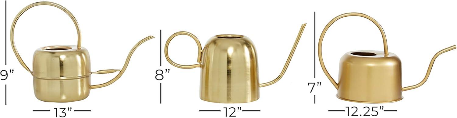 Set of 3 Glam Metal Planters Gold - Olivia & May: Indoor Iron Novelty Planters, No Drainage Hole, Tabletop Display