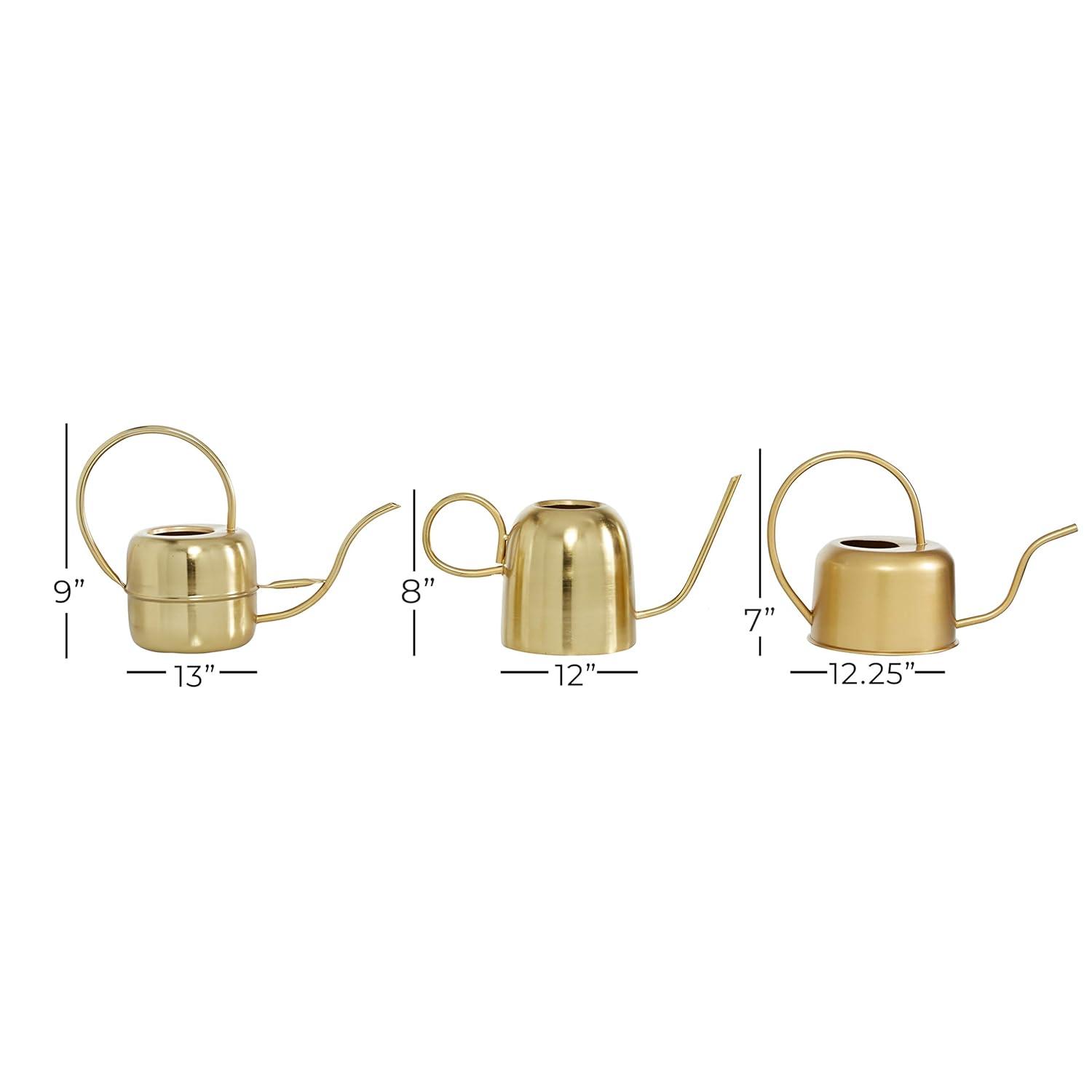 Set of 3 Glam Metal Planters Gold - Olivia & May: Indoor Iron Novelty Planters, No Drainage Hole, Tabletop Display