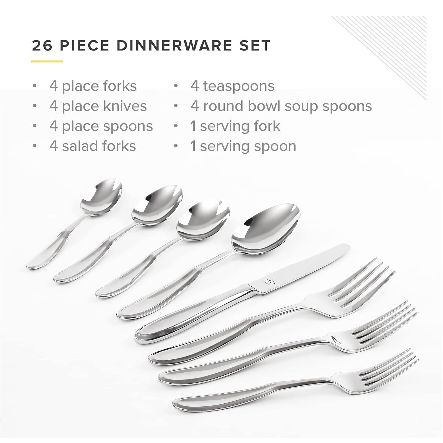 TABLE 12 TABLE 12 Stainless Steel Flatware Set - Service for 4