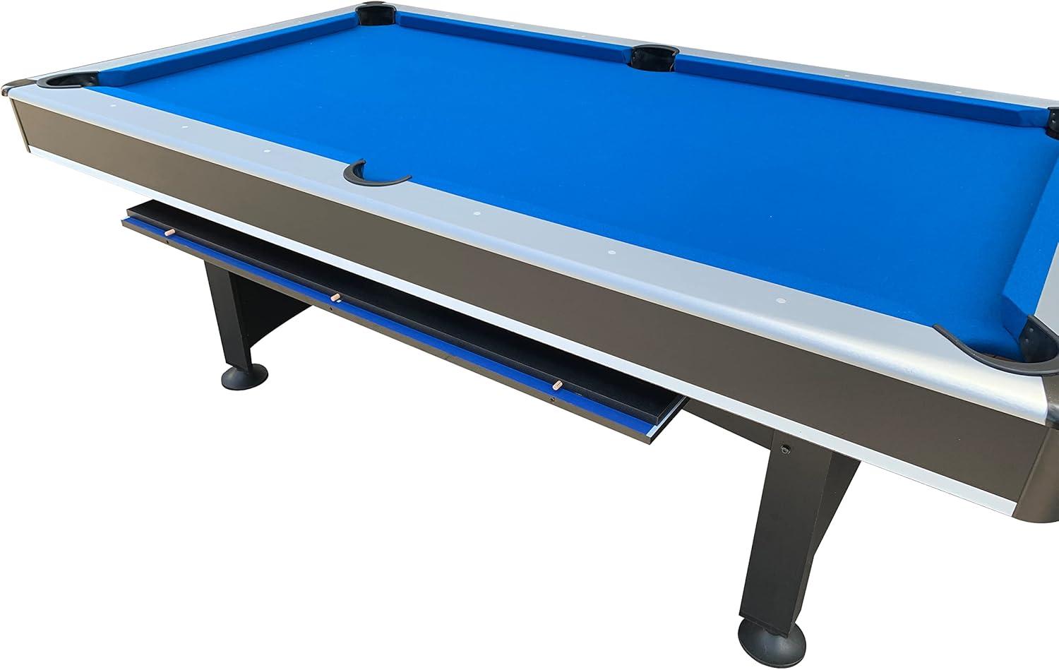 RACK Scorpius 7-Foot Multi Game Billiard/Pool with Table Tennis (Blue Felt with Black Body)