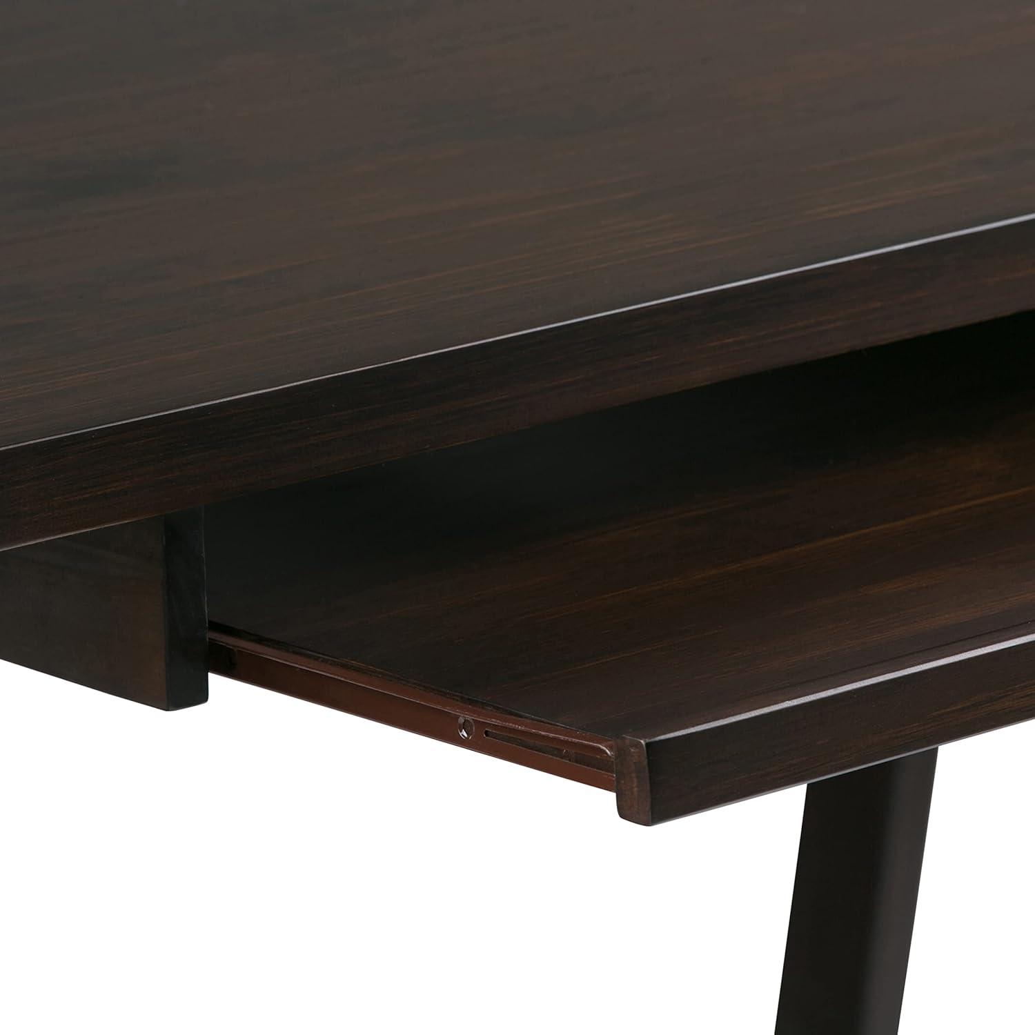 Simpli Home Sawhorse Computer Desk in Dark Chestnut Brown