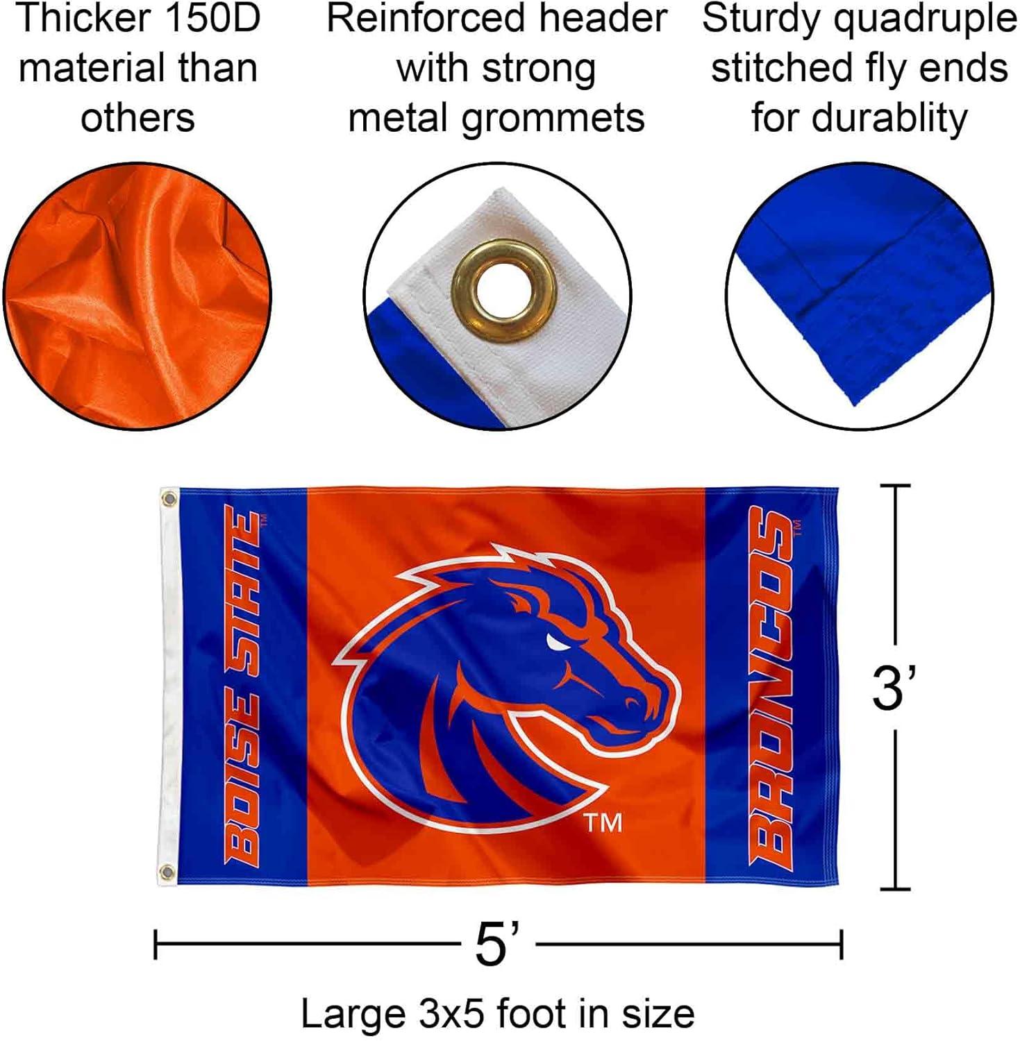 Boise State Broncos Blue and Orange Polyester Garden Flag
