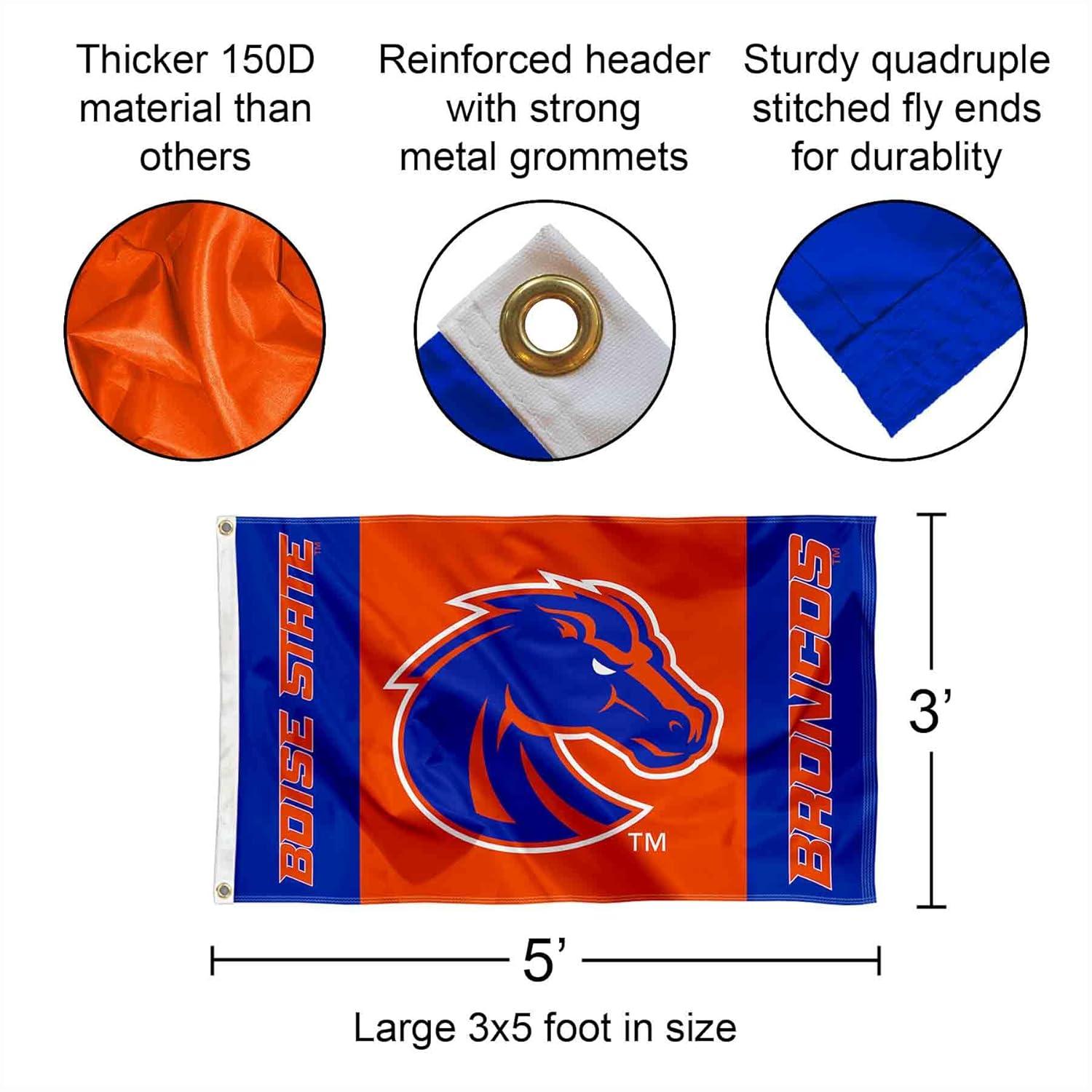Boise State Broncos Blue and Orange Polyester Garden Flag