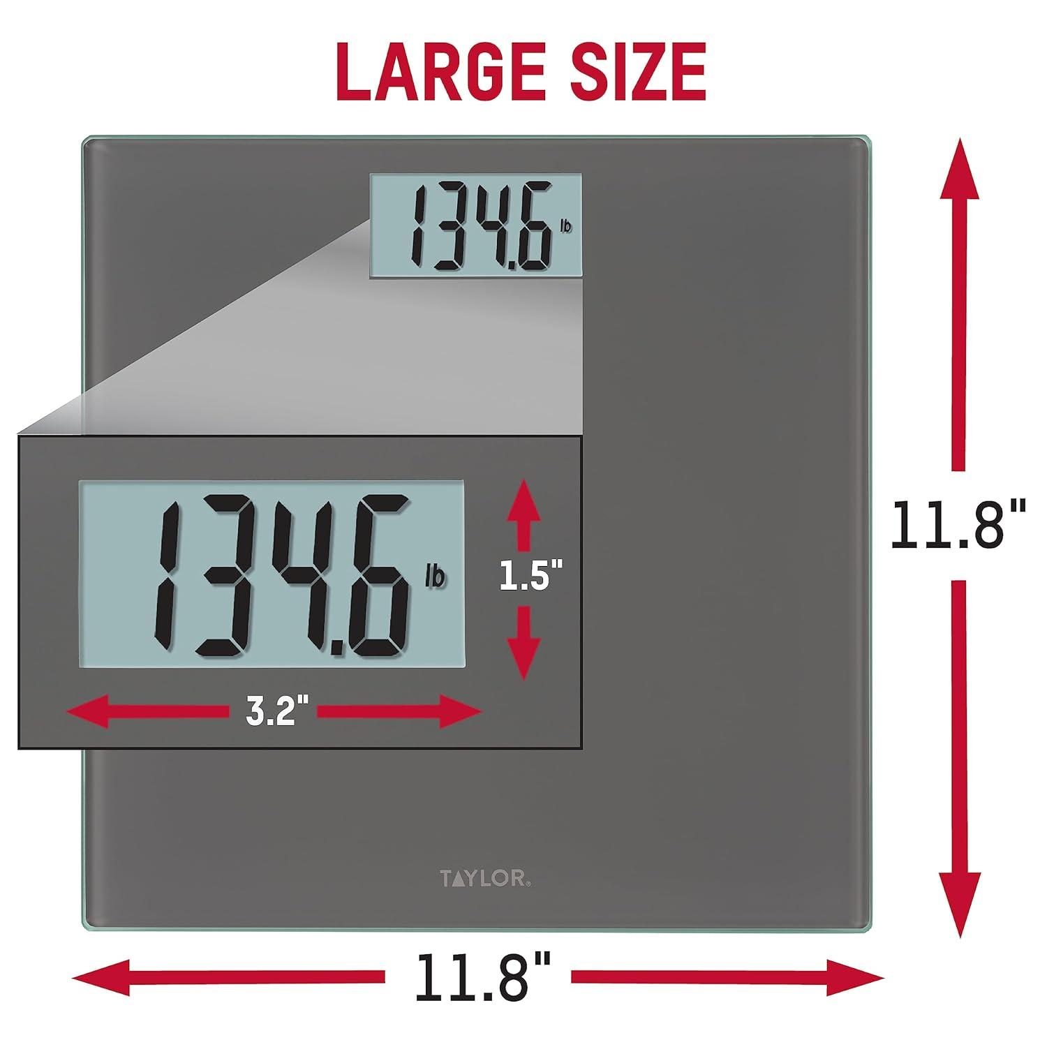 Charcoal Glass Digital Bathroom Scale with LCD Display