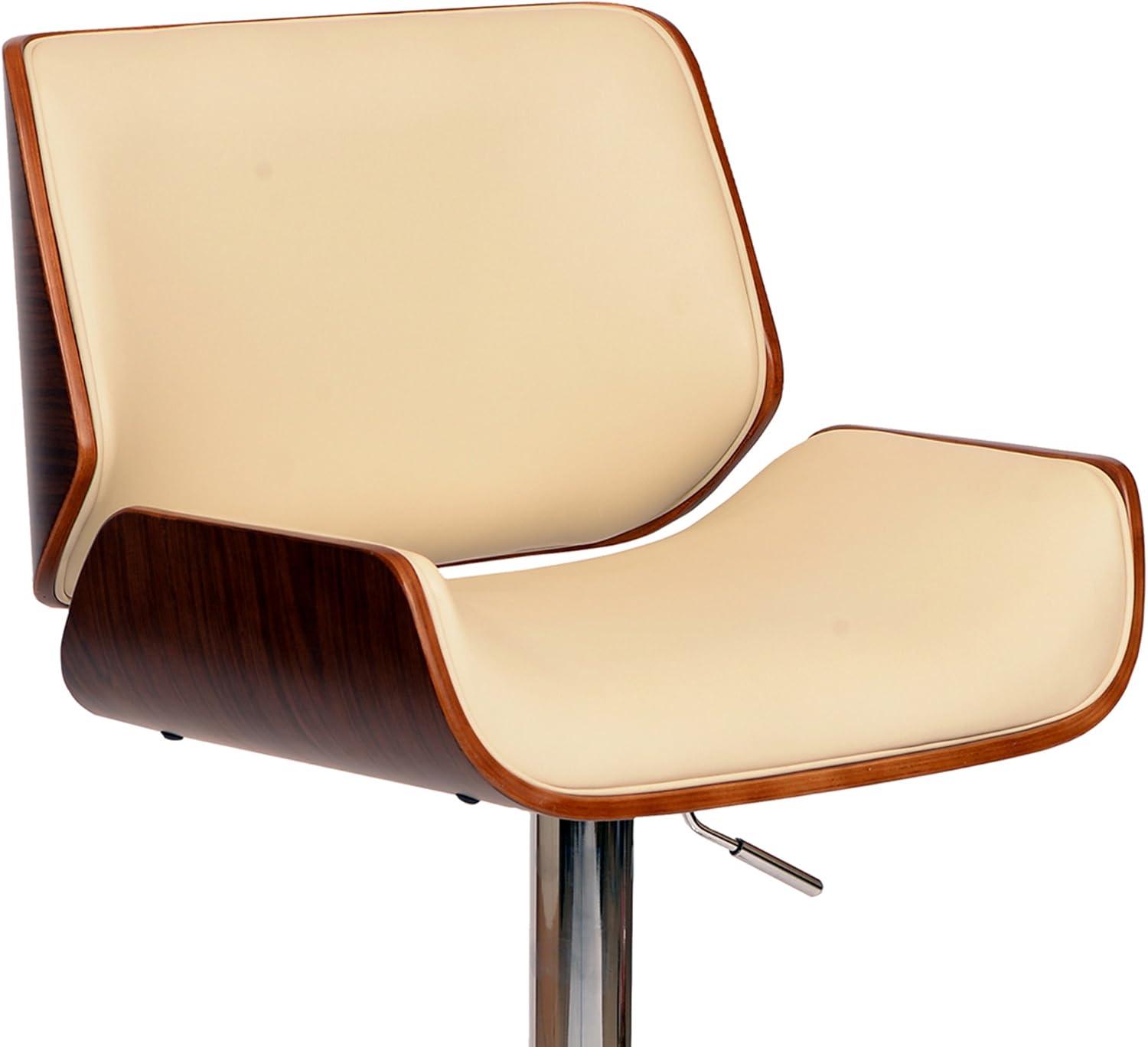 London Swivel Barstool Cream/Walnut - Armen Living